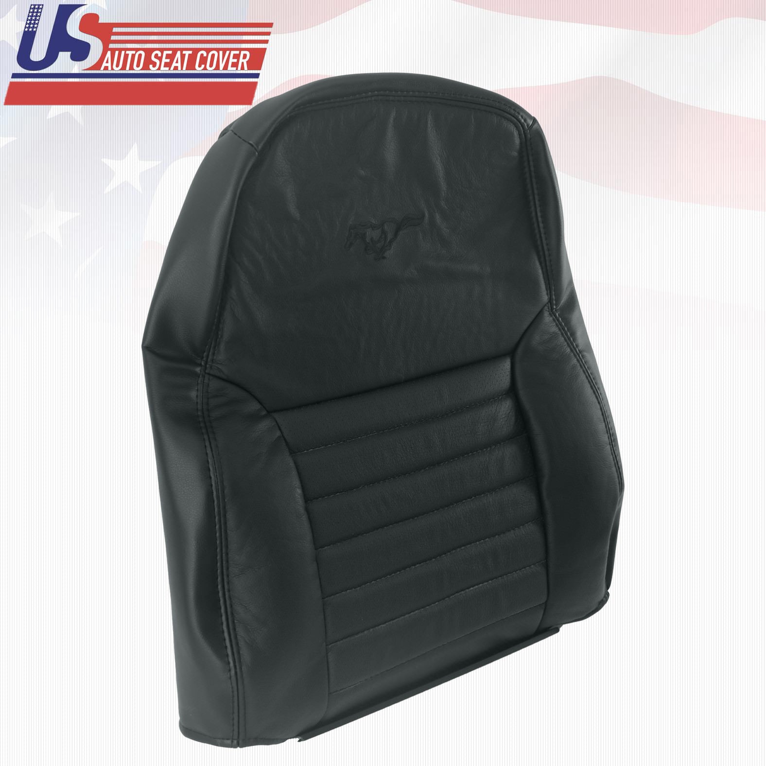 1999 to 2004 Fits Ford Mustang GT Driver Lean Back Leather Seat Cover Black