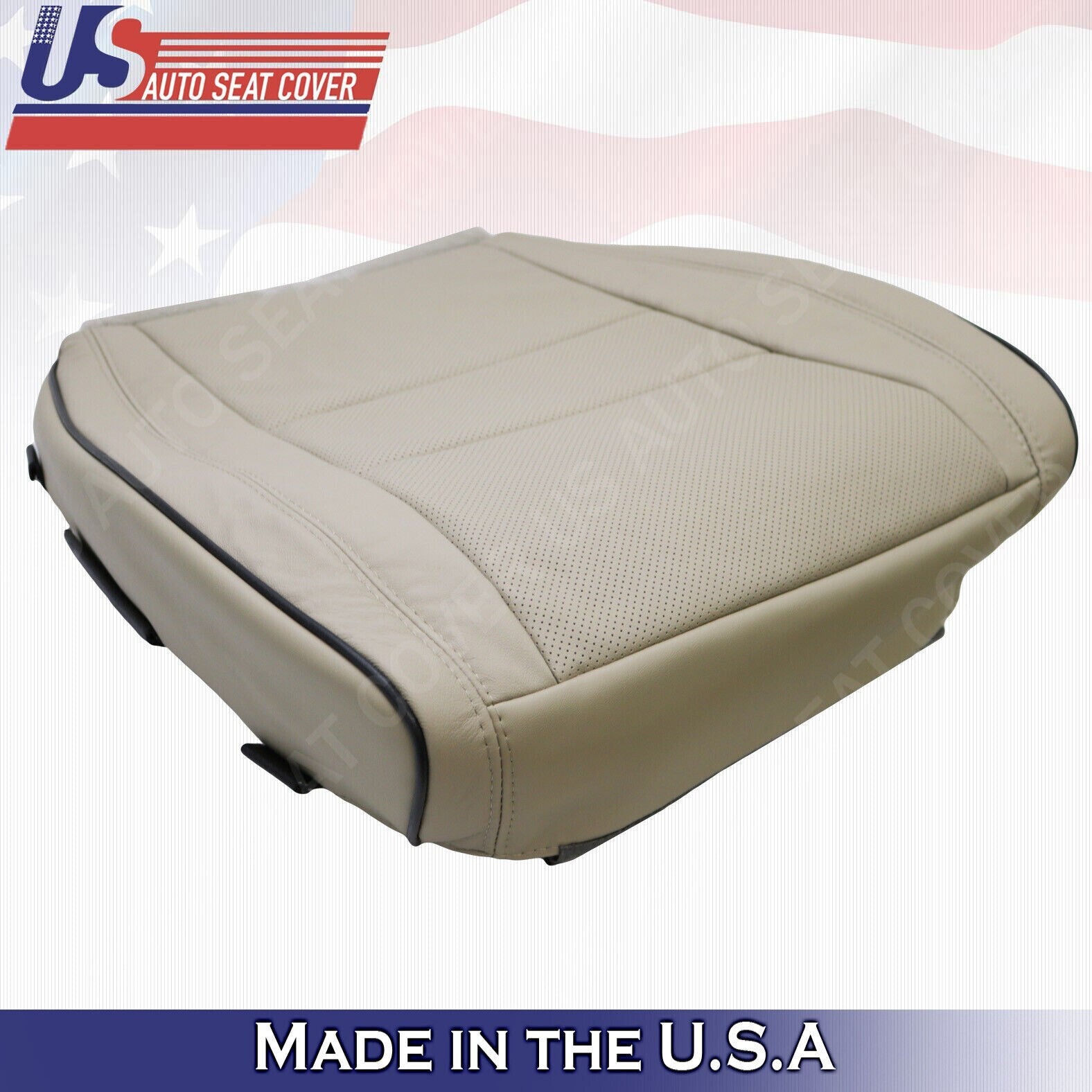 2017 For Jeep Grand Cherokee OVERLAND Passenger Top & Bottom Leather Covers Tan