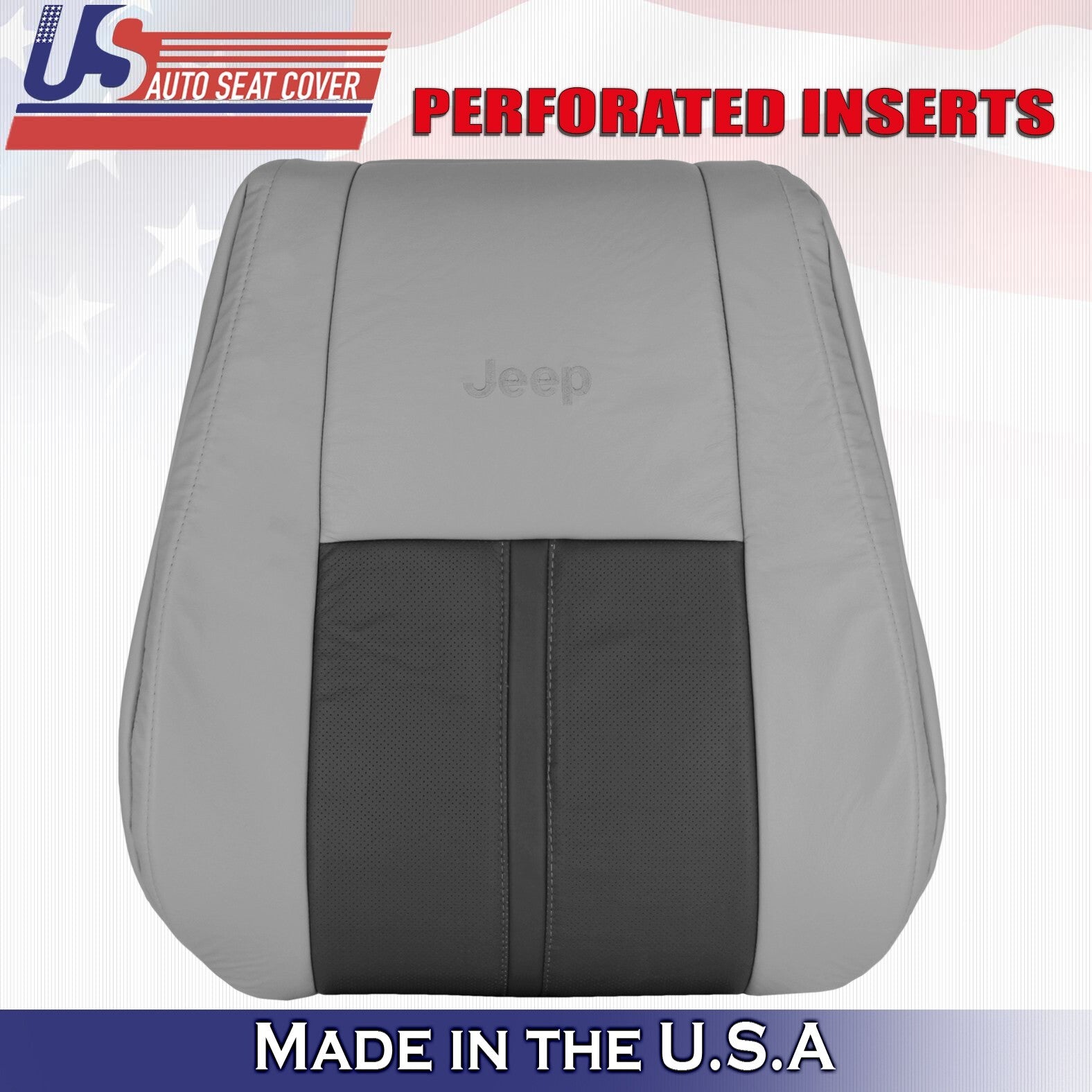 2007 For Jeep Grand Cherokee Limited Driver & Passenger Top Leather Covers Gray