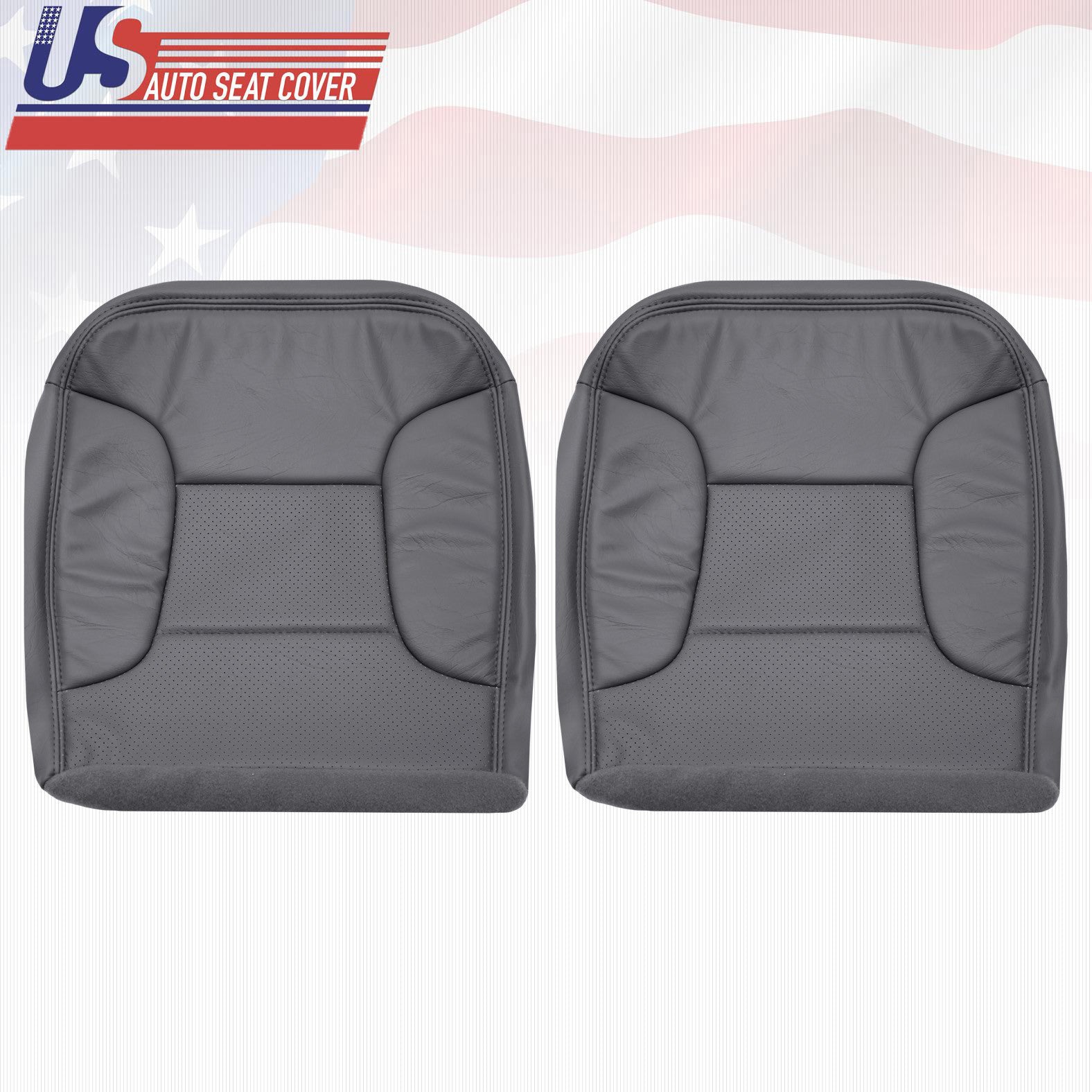 1992 1996 Ford Bronco Base Driver Passenger Bottom Seat Cover Perforated Dk.Gray