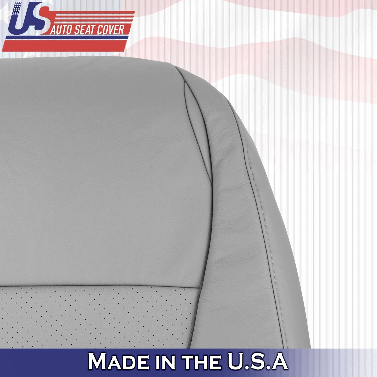 2008 2009 For Toyota Highlander Passenger Top Perforated Leather Seat Cover Gray