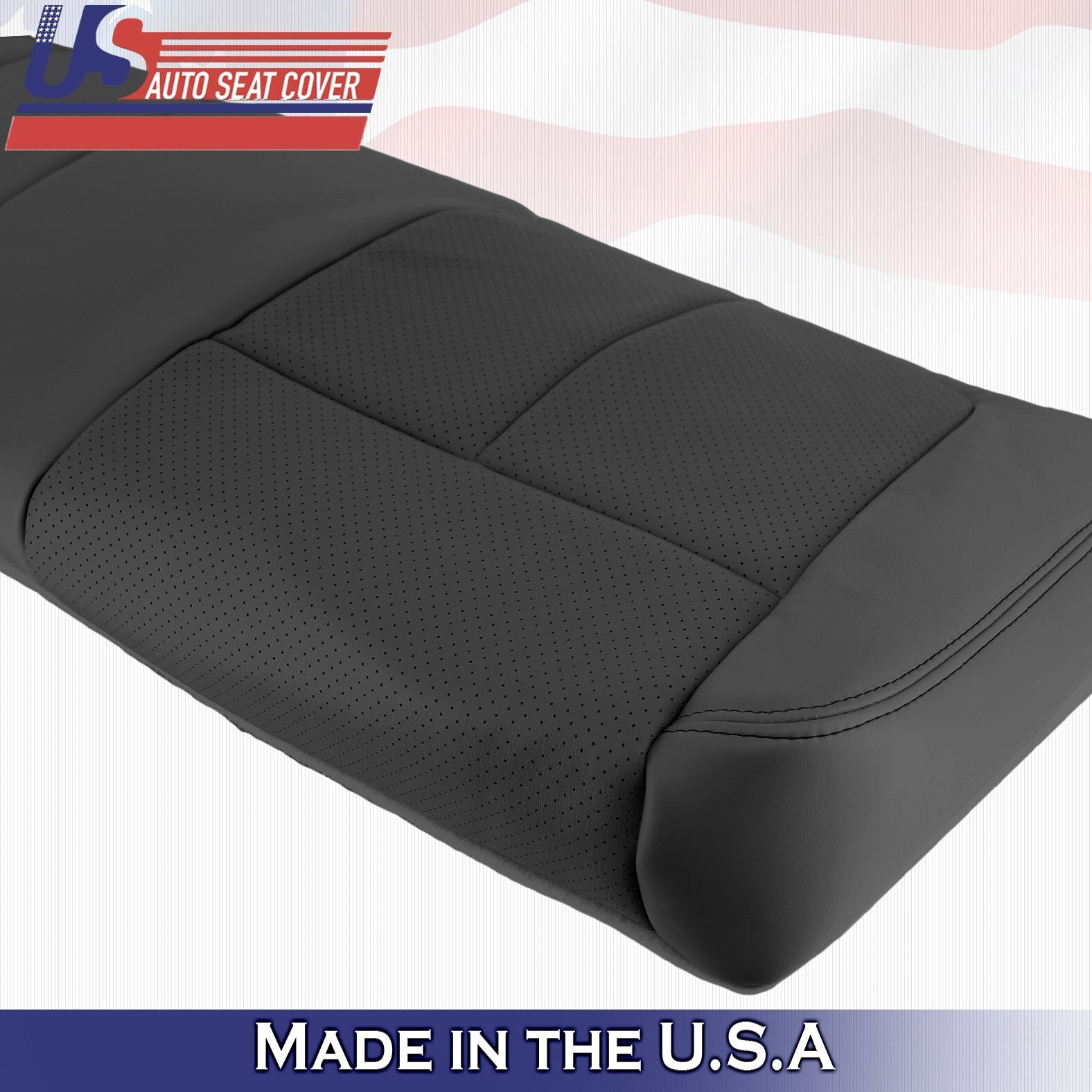2014 2015 2016 For Ford F450 F550 Rear Side Driver Bottom Leather Seat Cover BLK