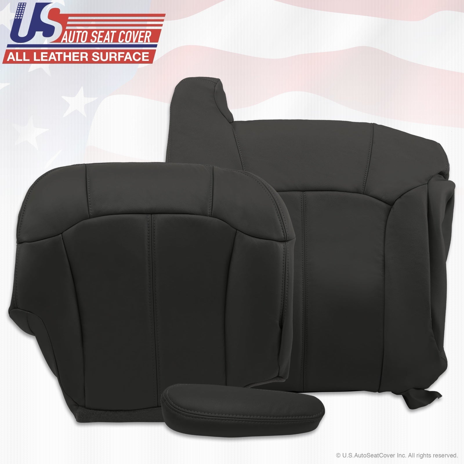 1999 to 2002 Chevy Silverado Driver Passenger leather seat cover Graphite