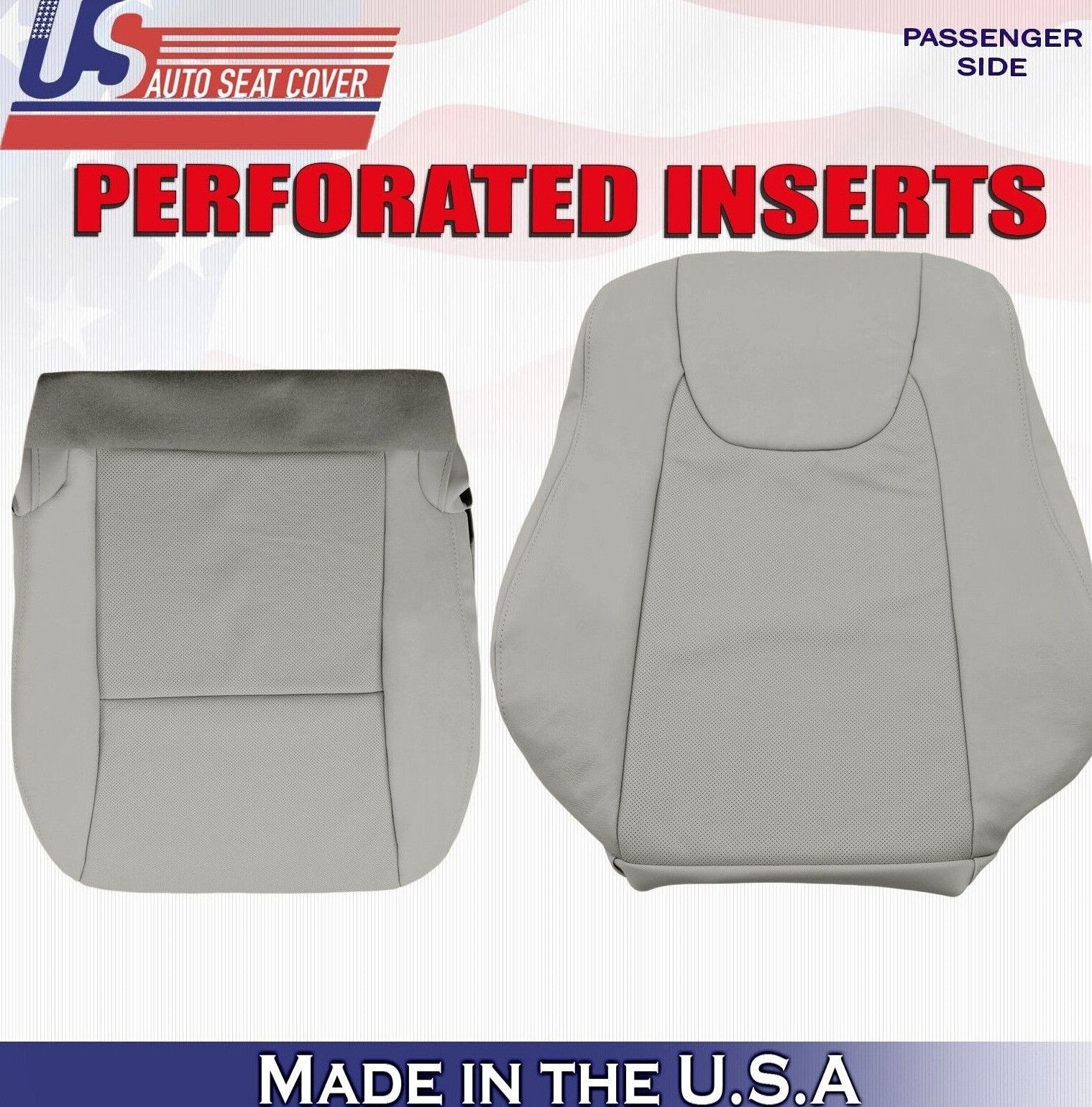 2015 For Lexus RX350 RX450H Passenger Top & Bottom Perf Leather Seat Covers Gray