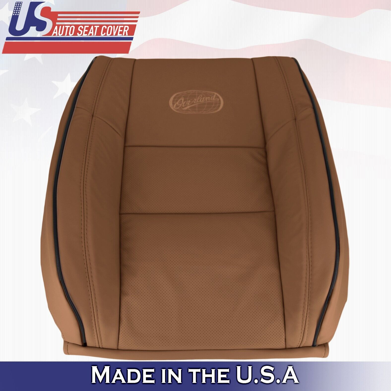 2019 For Jeep Grand Cherokee OVERLAND Driver Passenger Top Leather Covers Brown