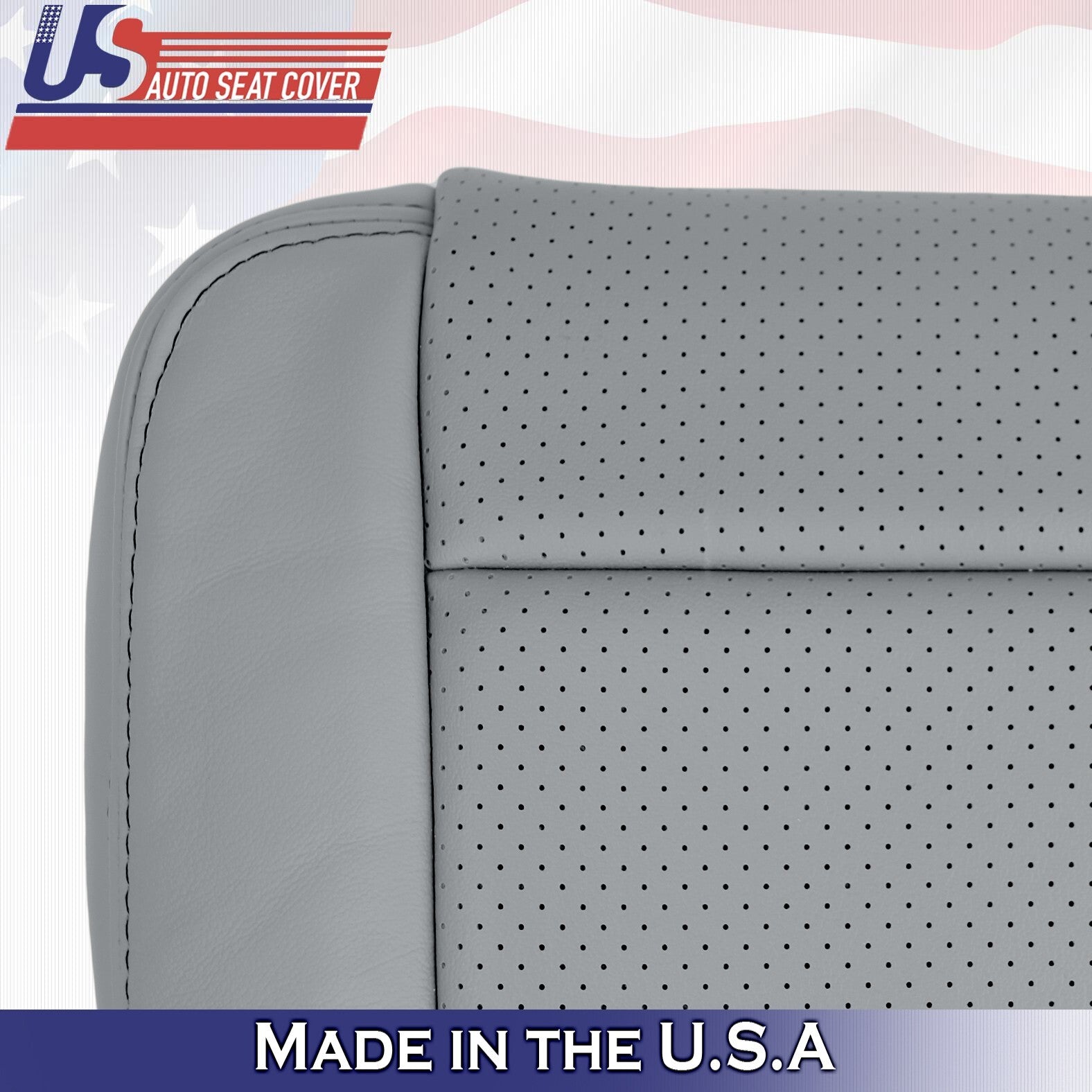 2014 2015 2016 For Ford F250 F350 Rear Passenger Bottom Leather Seat Cover Gray