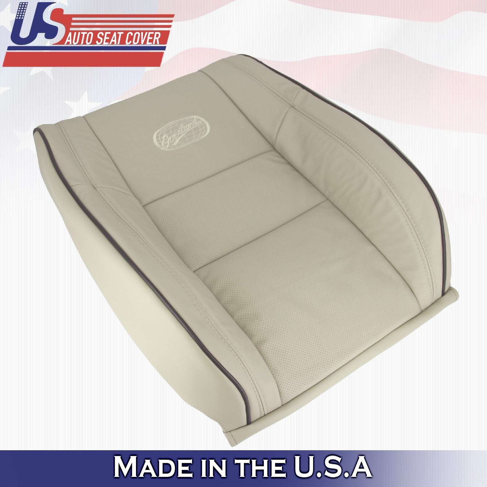 2017 2018 For Jeep Grand Cherokee OVERLAND Front Driver Top Leather Cover Tan