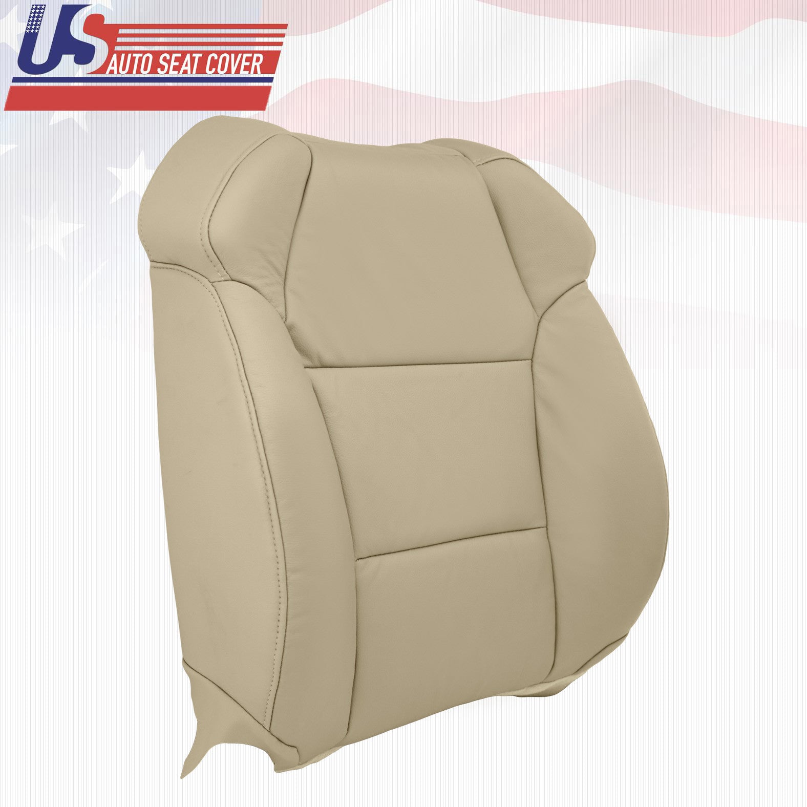 Fits 2007 - 2013 Acura MDX Driver Top & Bottom Genuine Leather Seat Cover TAN