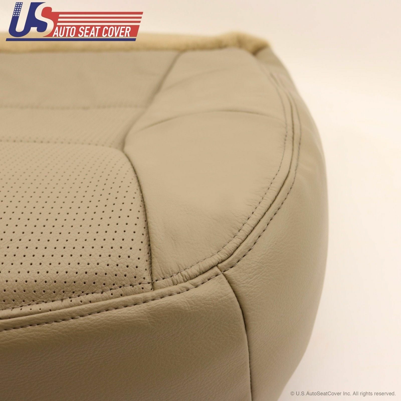 2001 Lincoln Navigator Driver Side Bottom Perforated Leather Seat Cover Tan