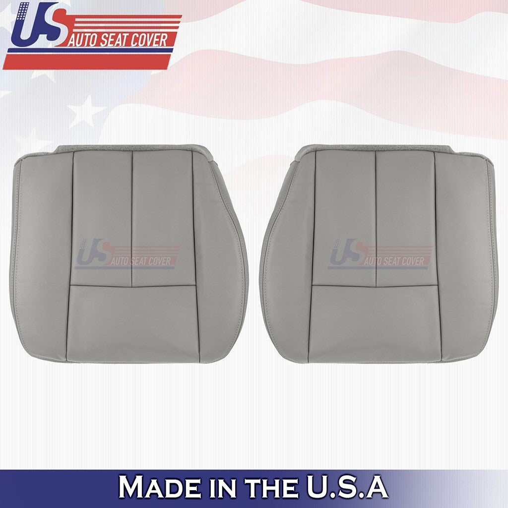 2005 to 2009 FITS GMC Envoy Driver & Passenger Bottoms Leather Cover Light Gray