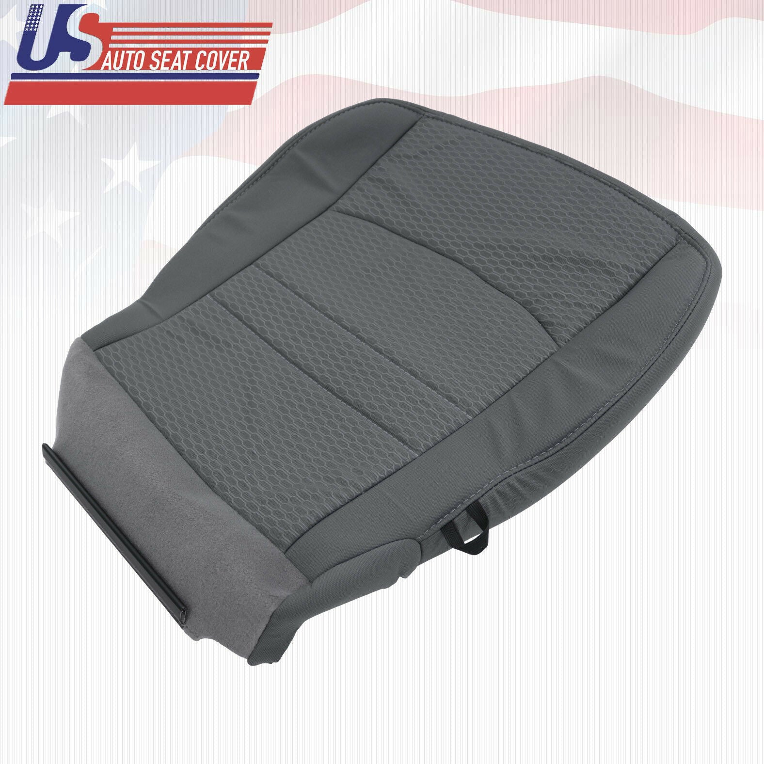 2013 to 2018 For Dodge Ram 1500 SLT Driver Top & Bottom Cloth Seat Covers Gray