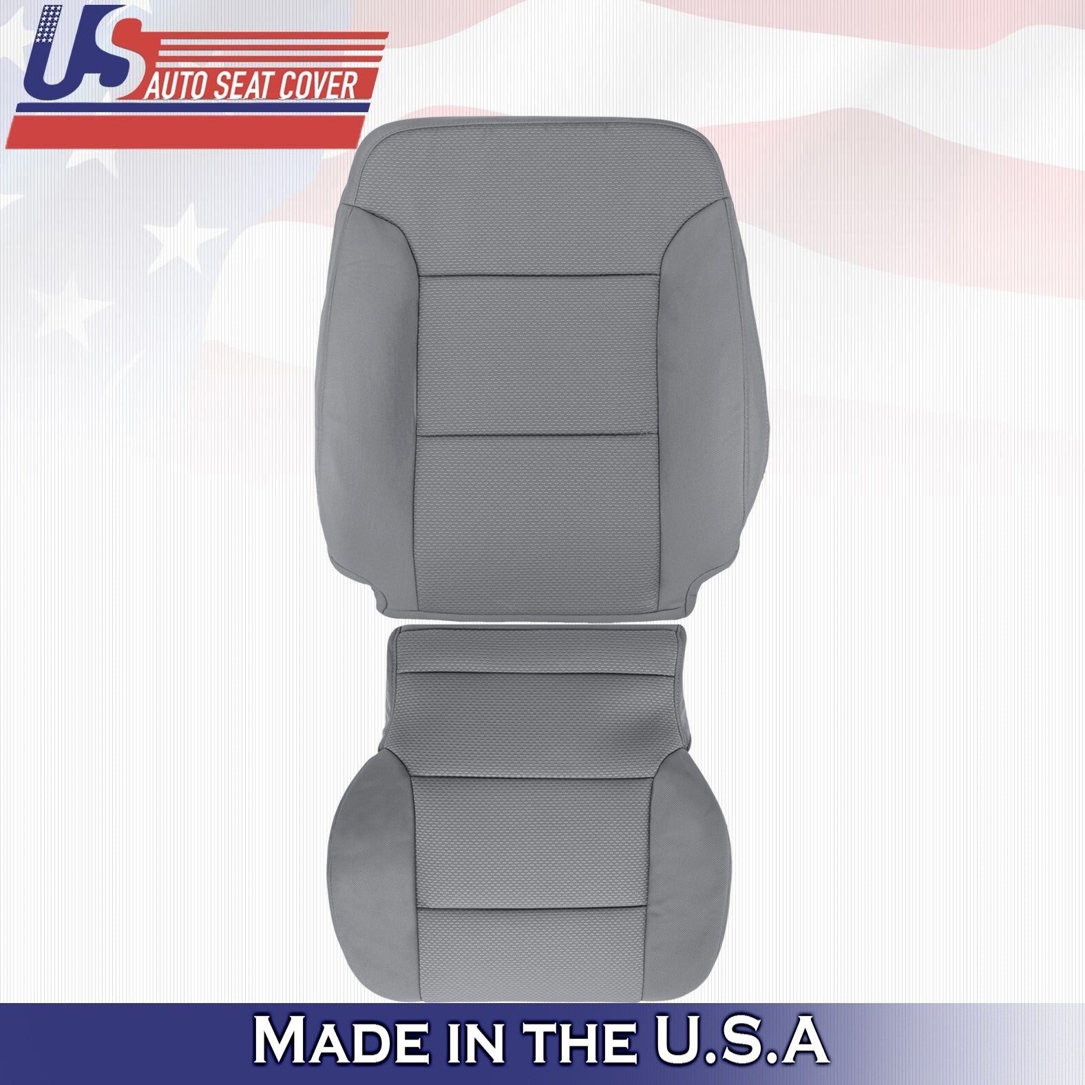 2015 to 2019 For Chevy Silverado 2500 3500 Driver Top & Bottom Cloth Covers Gray