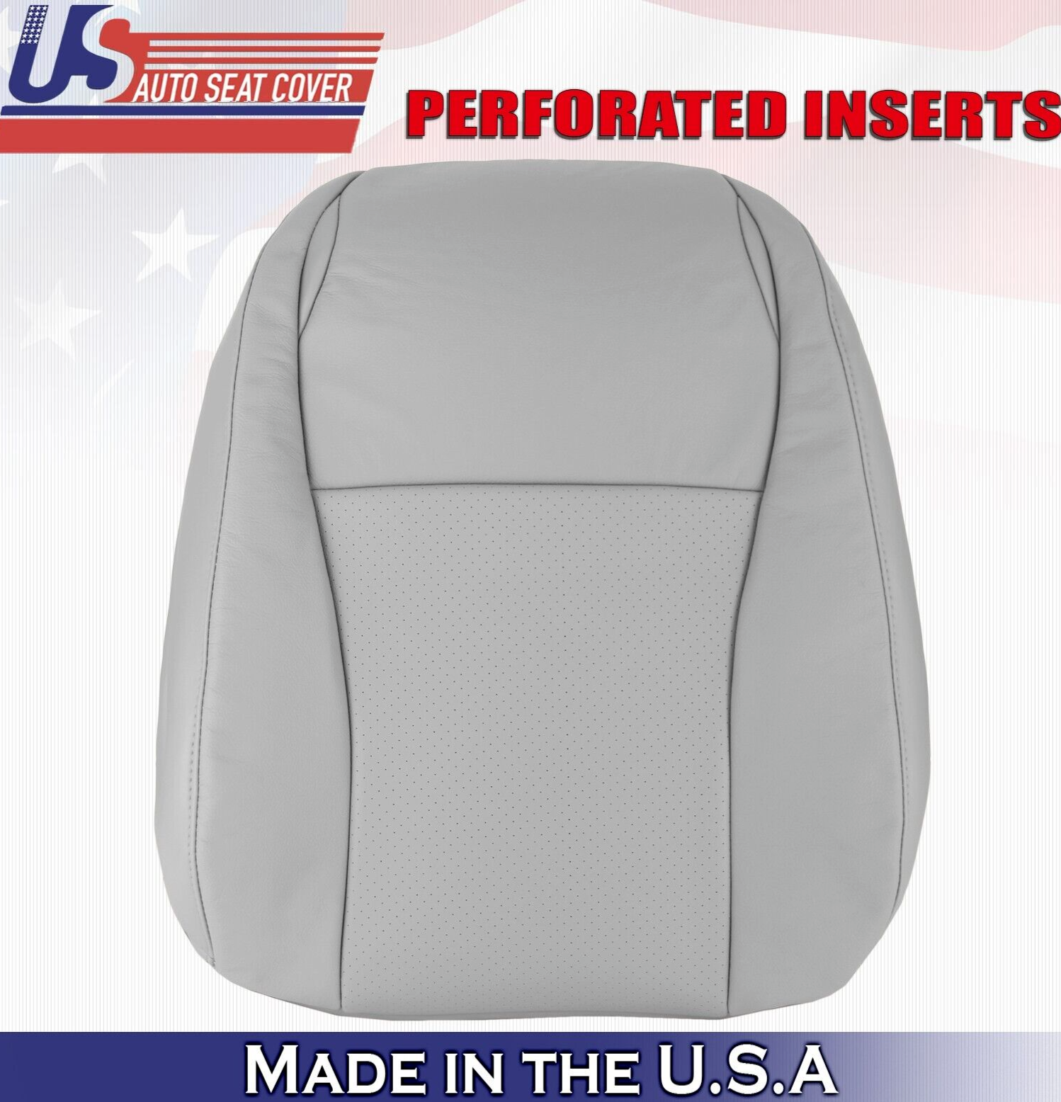 2010 2011 For Toyota Highlander Driver Top Perforated Leather Seat Cover Gray