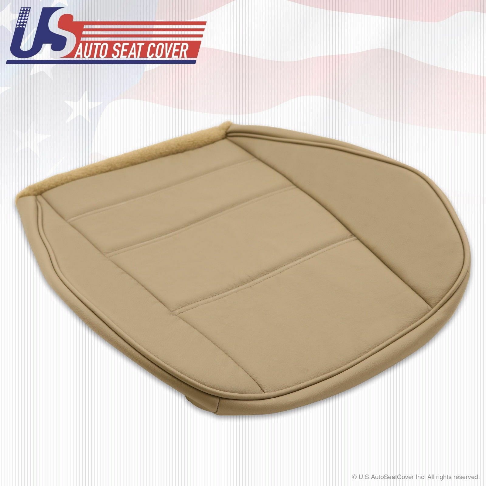 1999 2000 2001 Ford Mustang V6 Driver Bottom Replacement Leather Seat Cover Tan