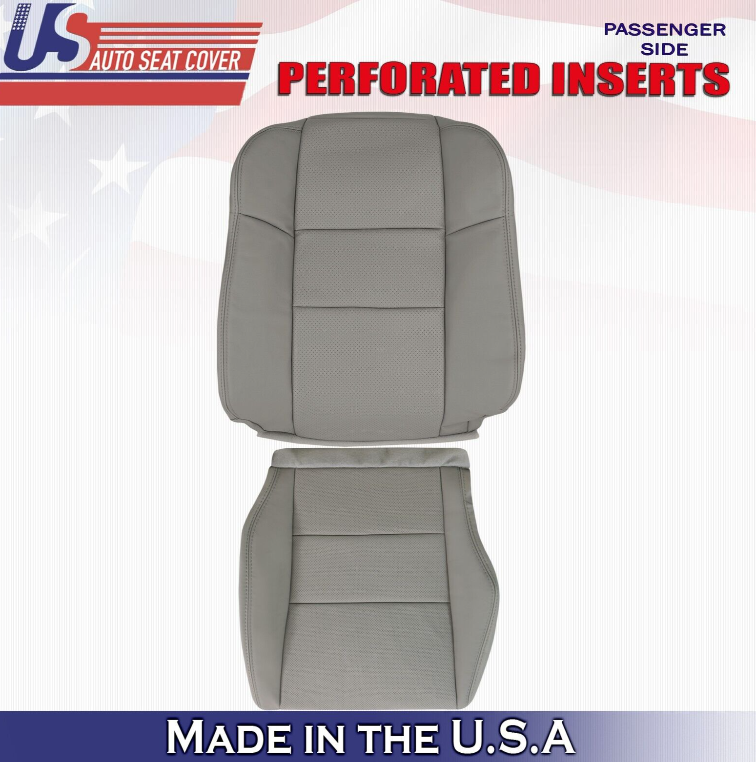 2009 2010 For Acura RDX Passenger Top Bottom Synthetic Perf Leather Covers Gray