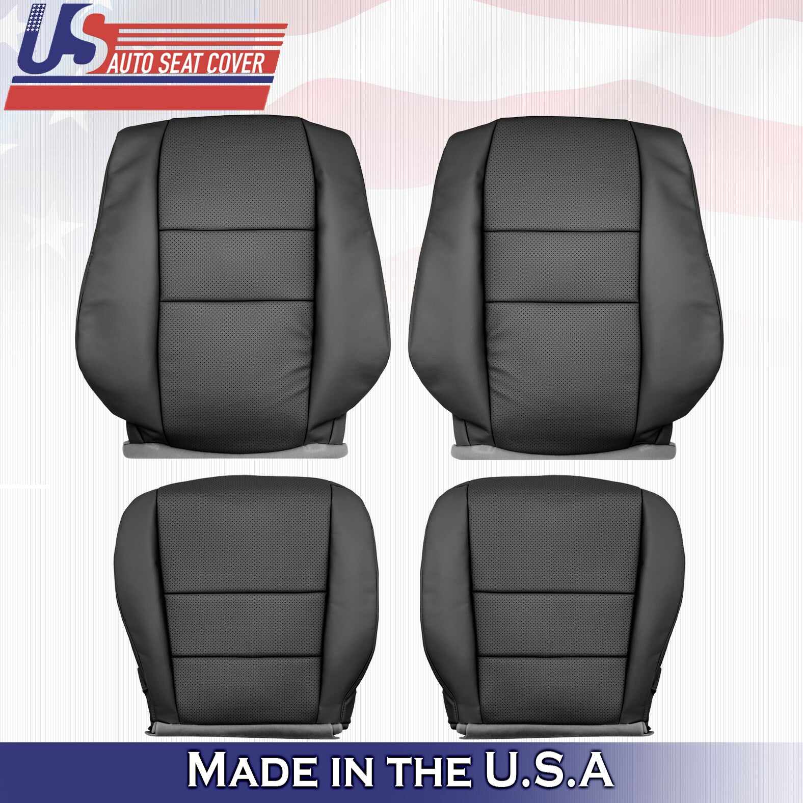 For 2005 2006 2007 2008 Acura RL Driver Passenger Top Bottom Leather Cover Black