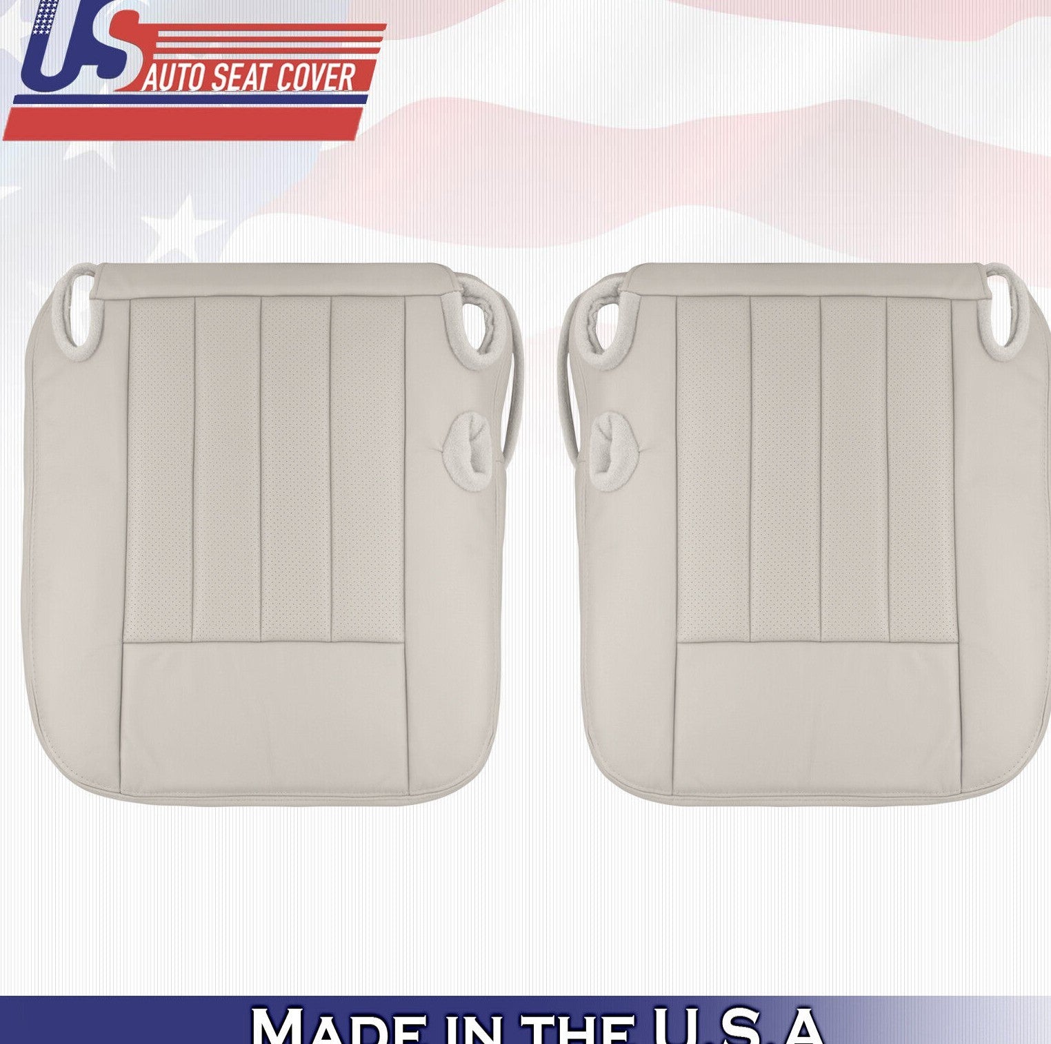 2003 to 2005 For Lincoln Town Car Driver & Passenger Bottoms Leather Covers Tan