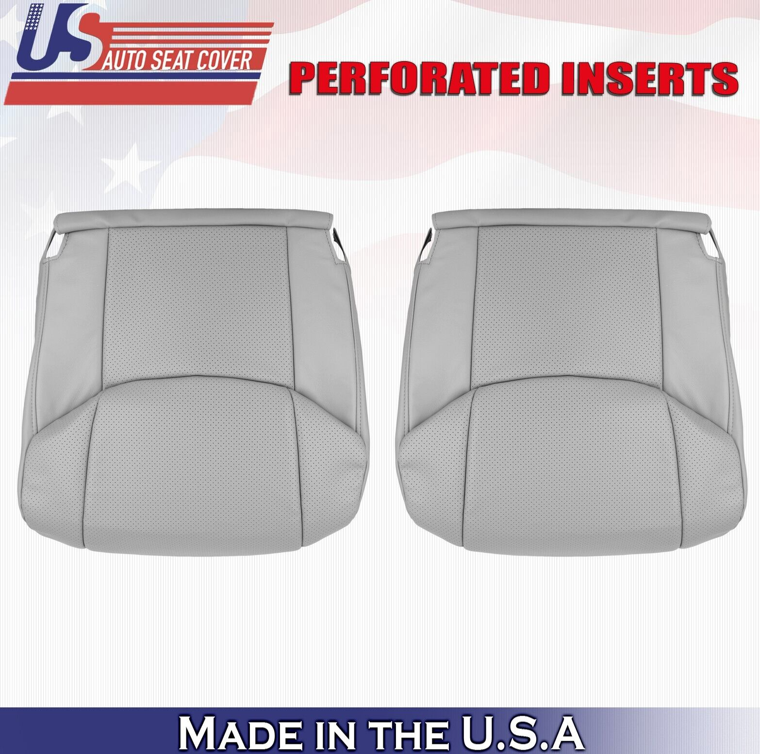 2006 For Toyota Avalon Driver & Passenger Bottom Perforated Leather Covers Gray
