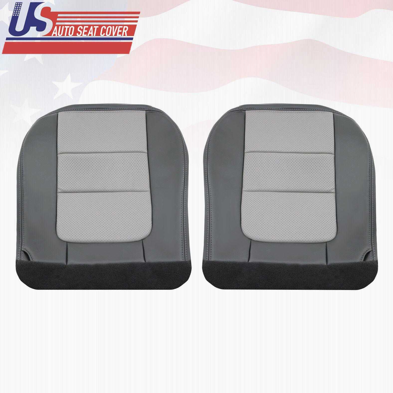 2001 Ford F-250 Platinum Driver Passenger Bottom Seat Covers 2Tone Gray TRM: A2