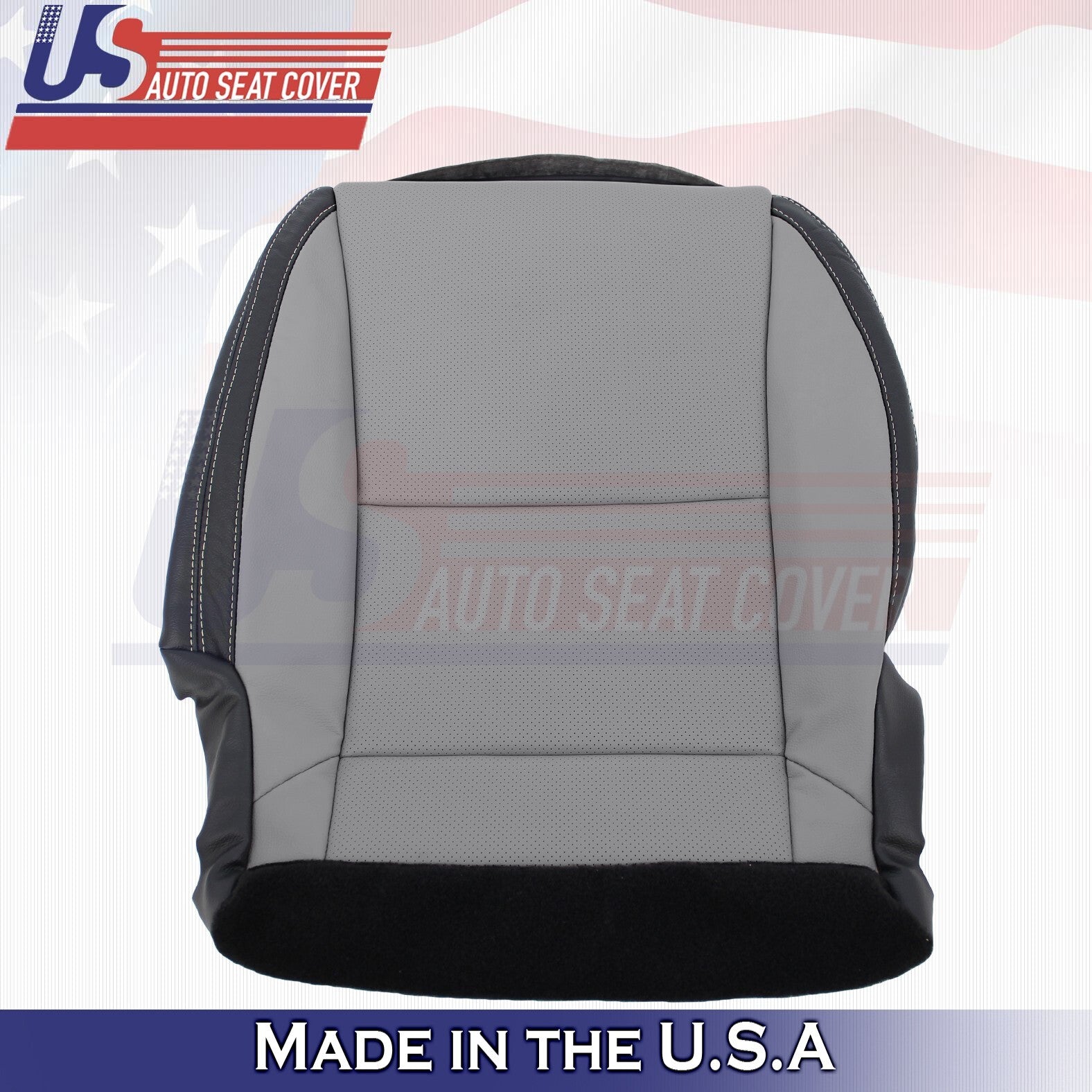 2010-2015 Fits Chevy Camaro Driver Bottom Perforated Leather Cover Gray/Black