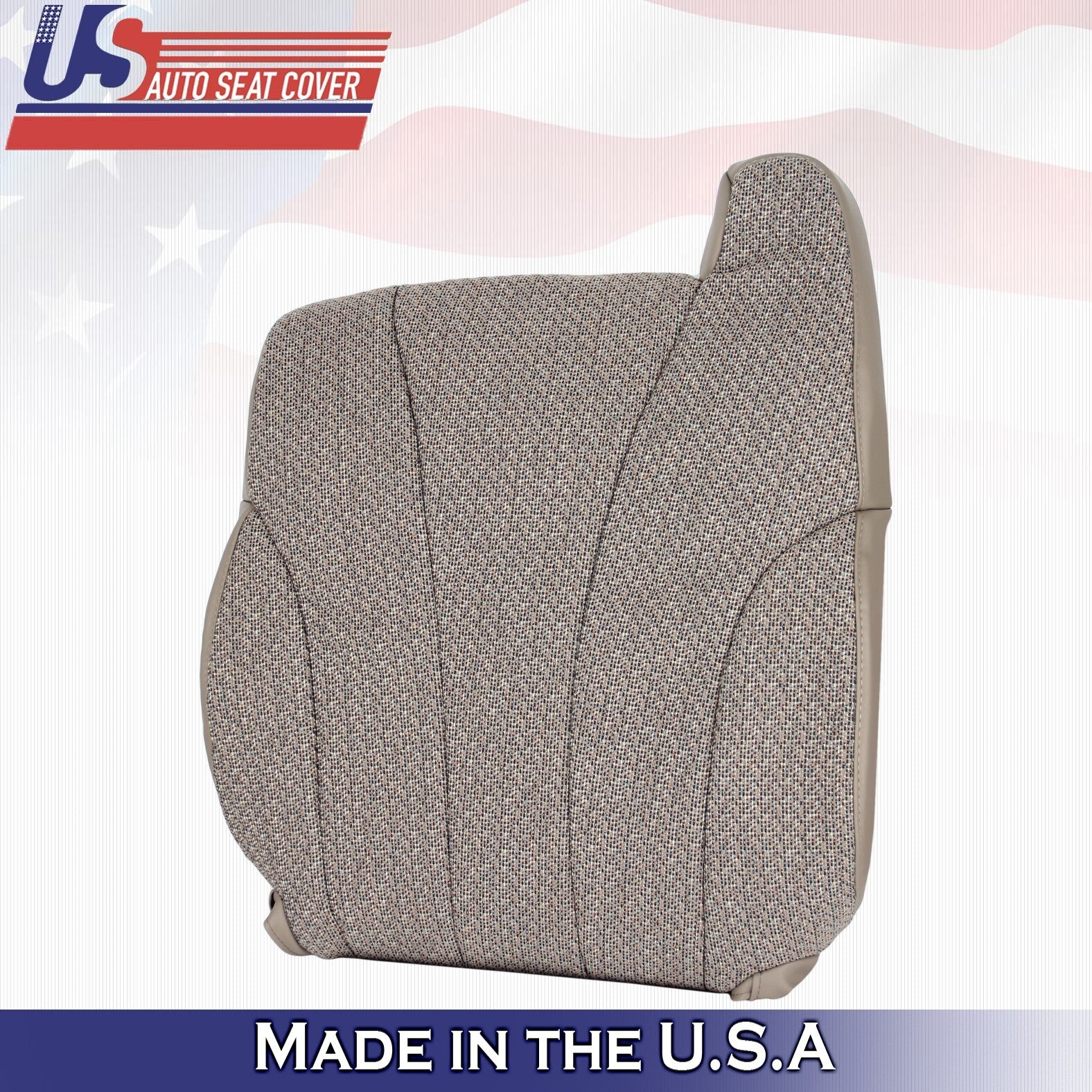 1999-2002 For Chevy Silverado WT Cloth Passenger Top & Bottom Seat Covers Tan