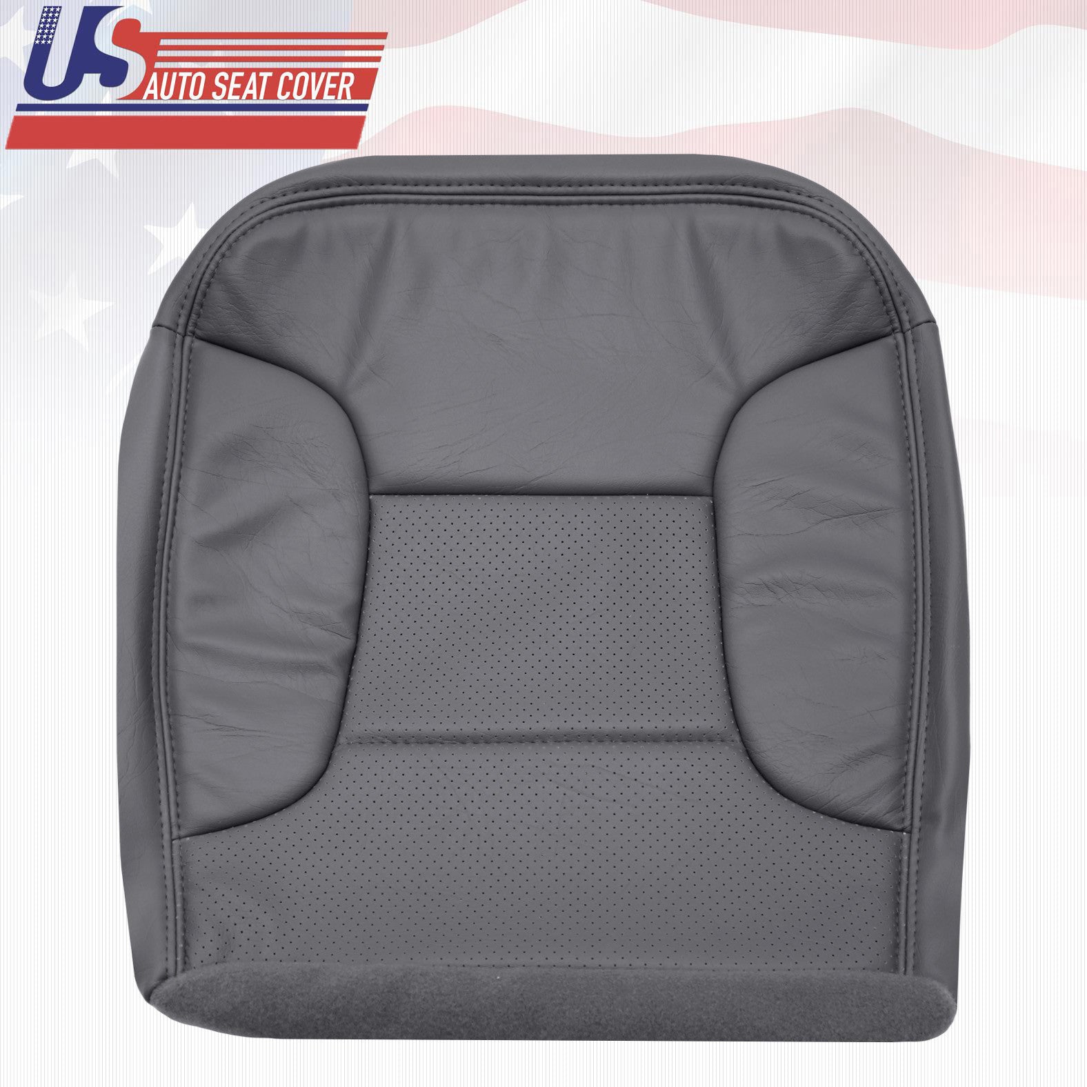 1992 1996 Ford Bronco Base Driver Passenger Bottom Seat Cover Perforated Dk.Gray