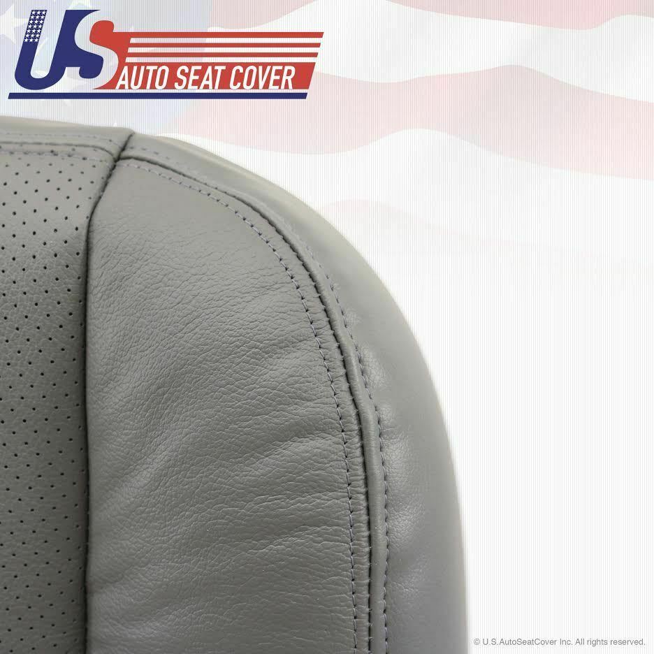 02 -07 Ford F250 F350 Lariat PASSENGER Bottom Leather Seat Cover Gray Perforated