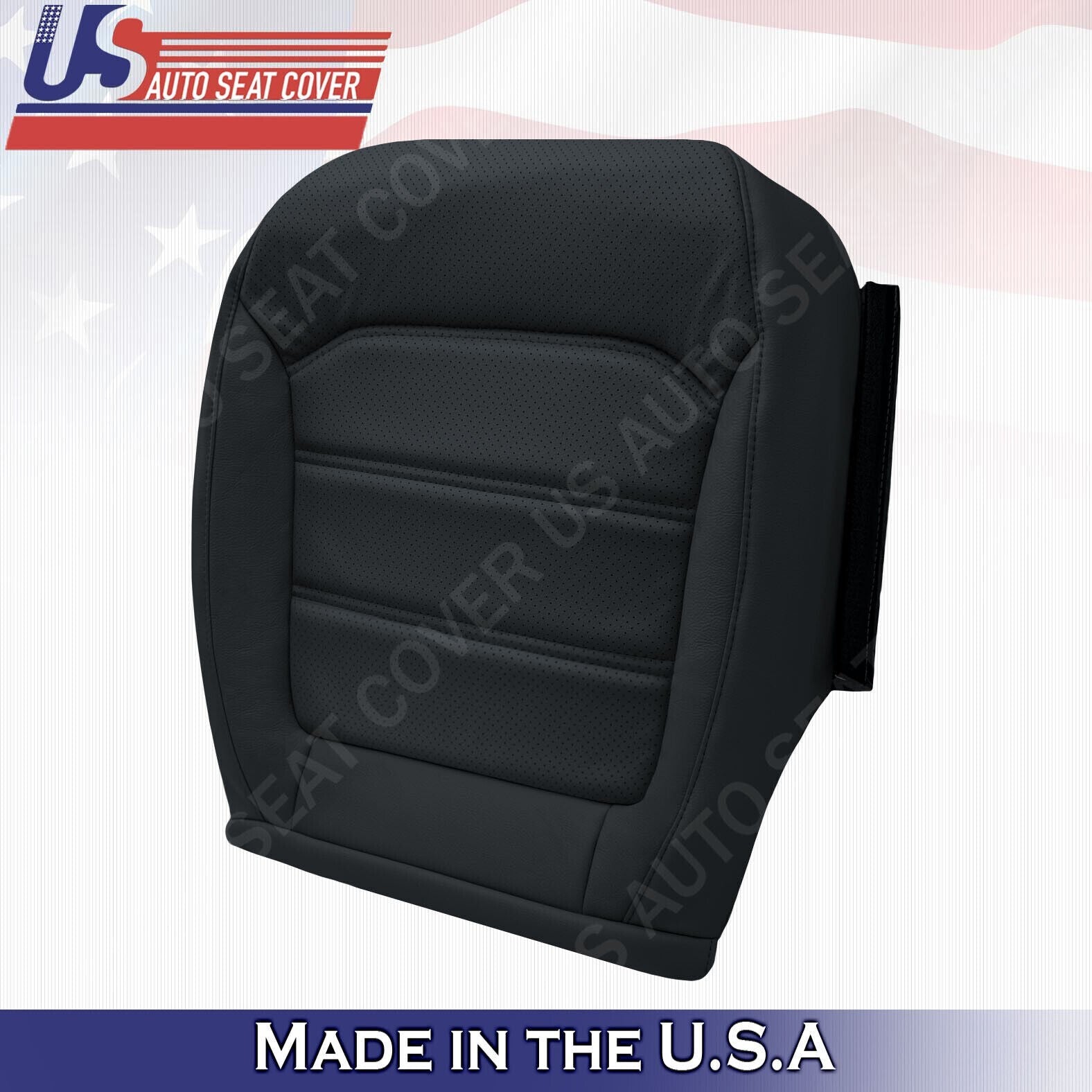 2012 to 2020 Fits Volkswagen Passat Driver Bottom & Top Leather Seat Cover Black