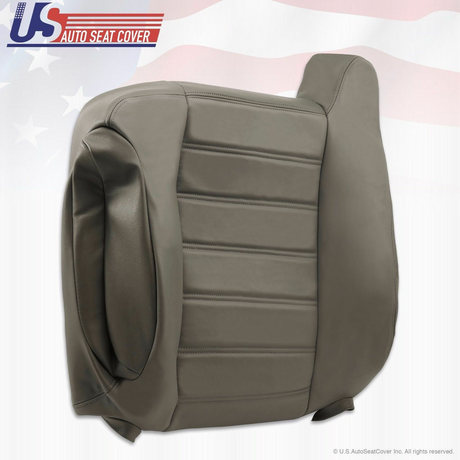 2003 to 2007 Hummer H2 Driver Side top Back Synthetic Leather Seat Cover Gray