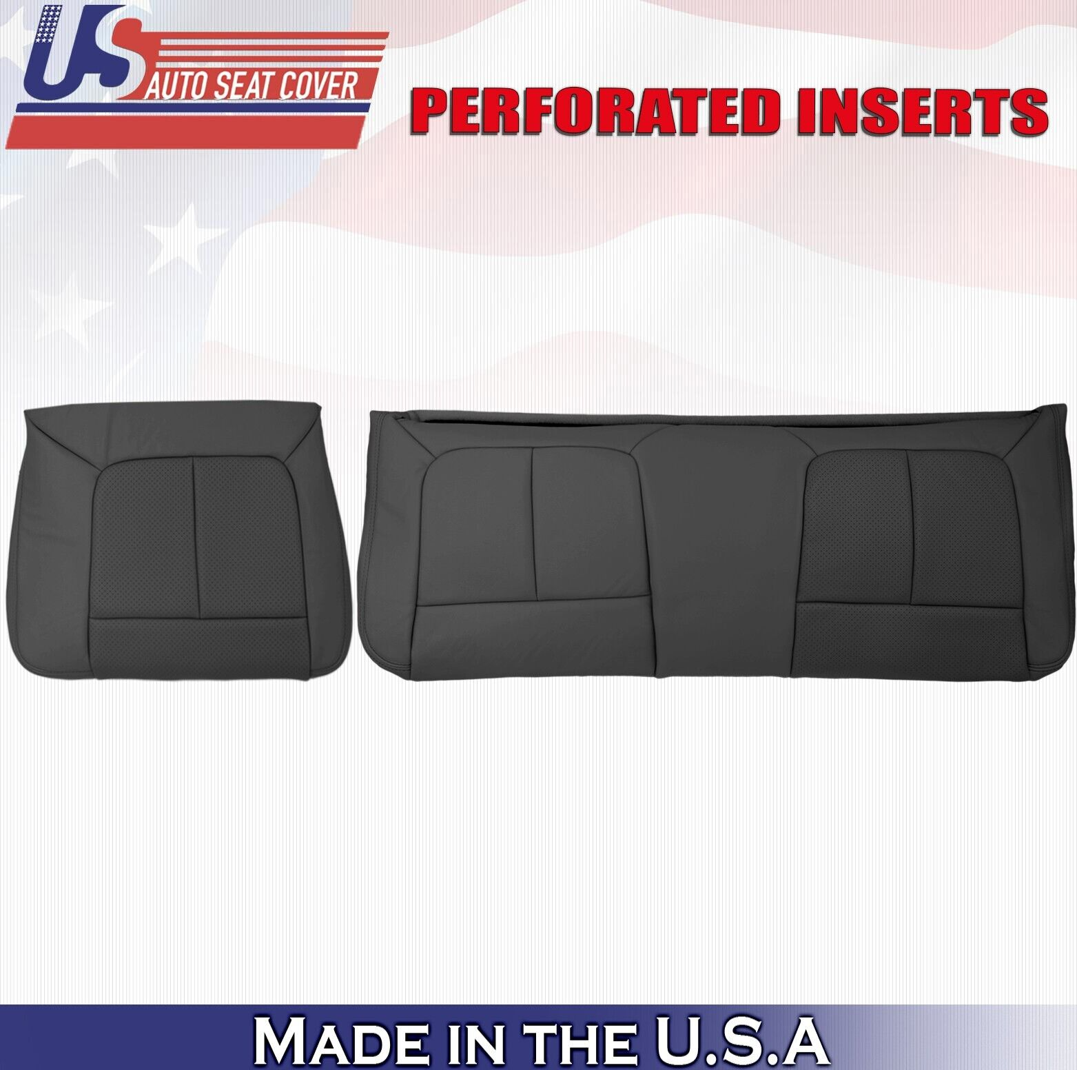 2011 to 2016 For Ford F550 Rear Driver & Passenger 2x Bottom Leather Covers BLK
