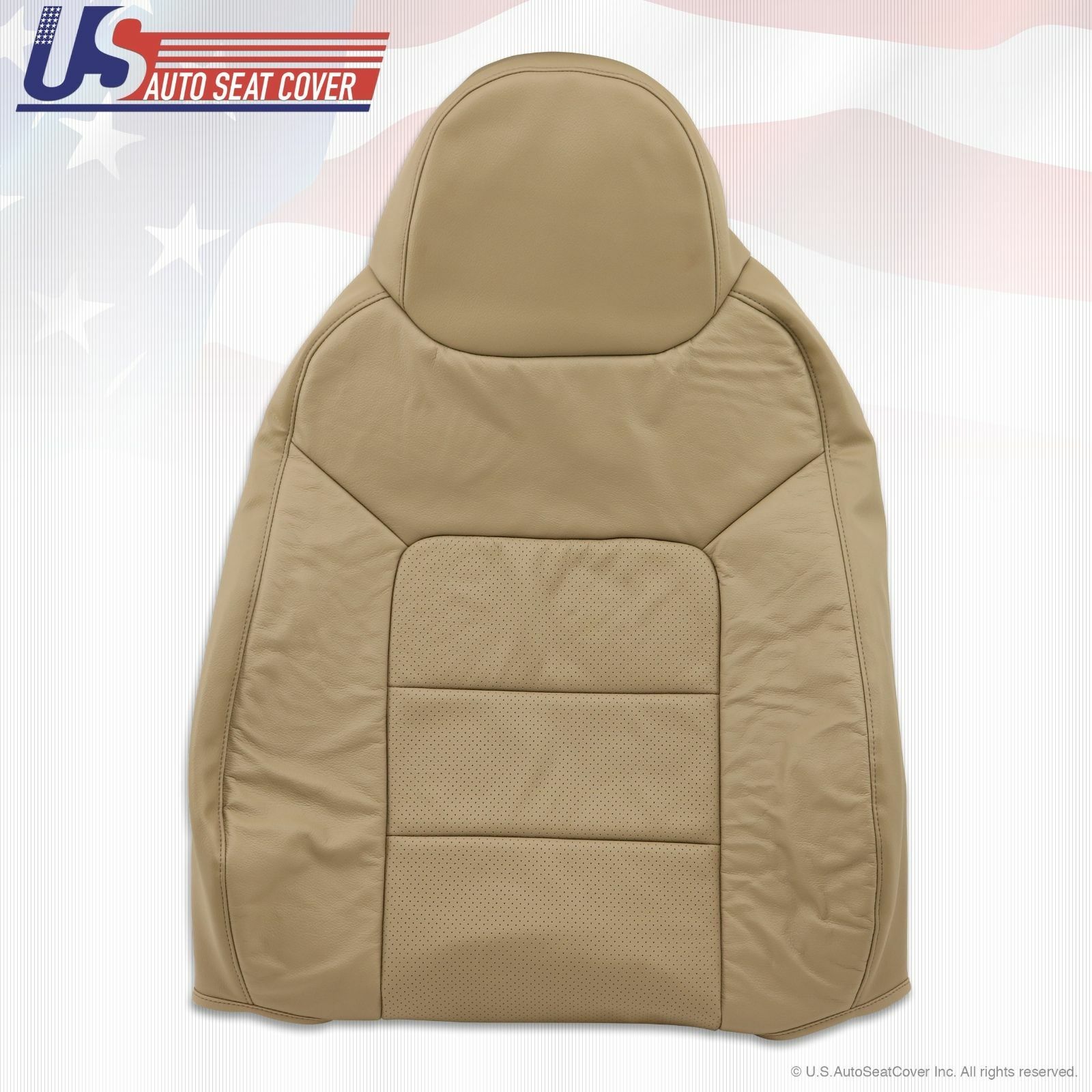 2003 Ford Expedition Passenger Lean Back Perforated Leather Seat Cover ALL TAN