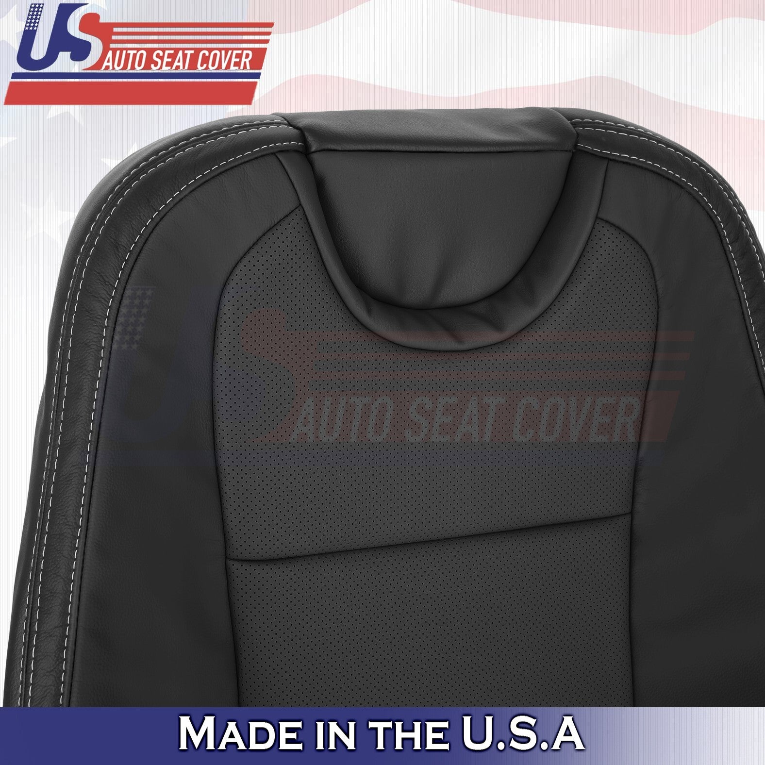 2010-2015 For Chevy Camaro - Passenger Side Top Perforated Leather Cover Black