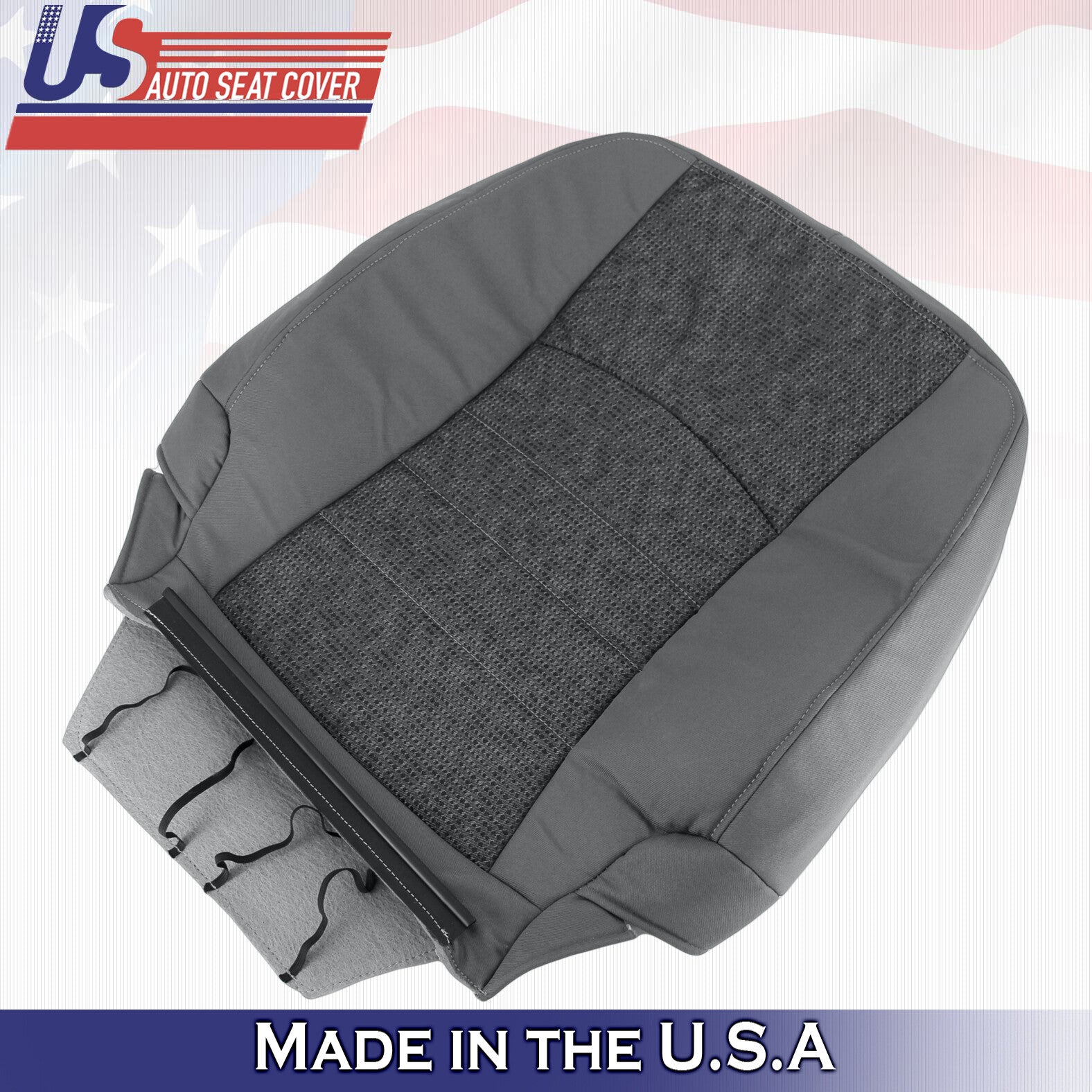 2016 For Dodge Ram 1500 2500 SLT Passenger Top & Bottom Cloth Seat Covers Gray