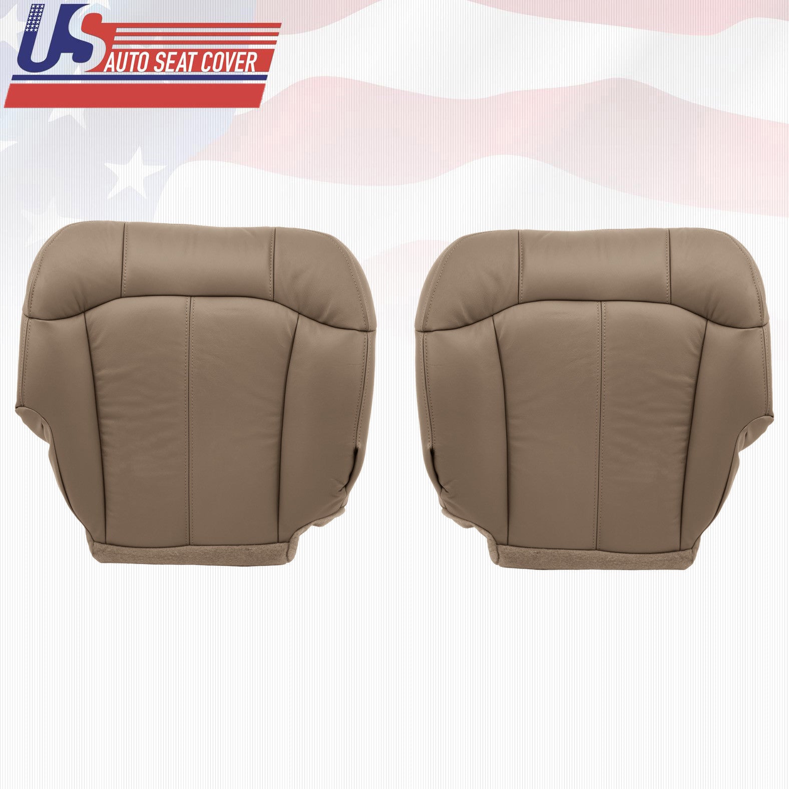 2001 2002 Chevy Silverado 3500 Driver & Passenger Bottom Vinyl Seat Covers Tan