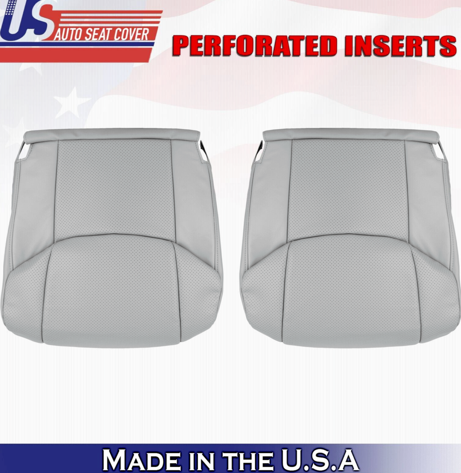 2010 For Toyota Avalon Driver & Passenger Bottom Perforated Leather Covers Gray