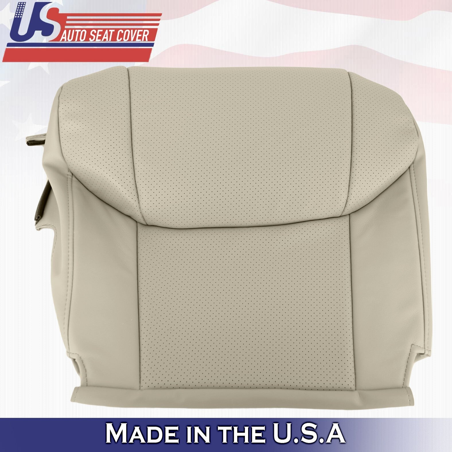 2010 For Toyota Avalon Driver & Passenger 2 Bottom Perforated Leather Covers Tan