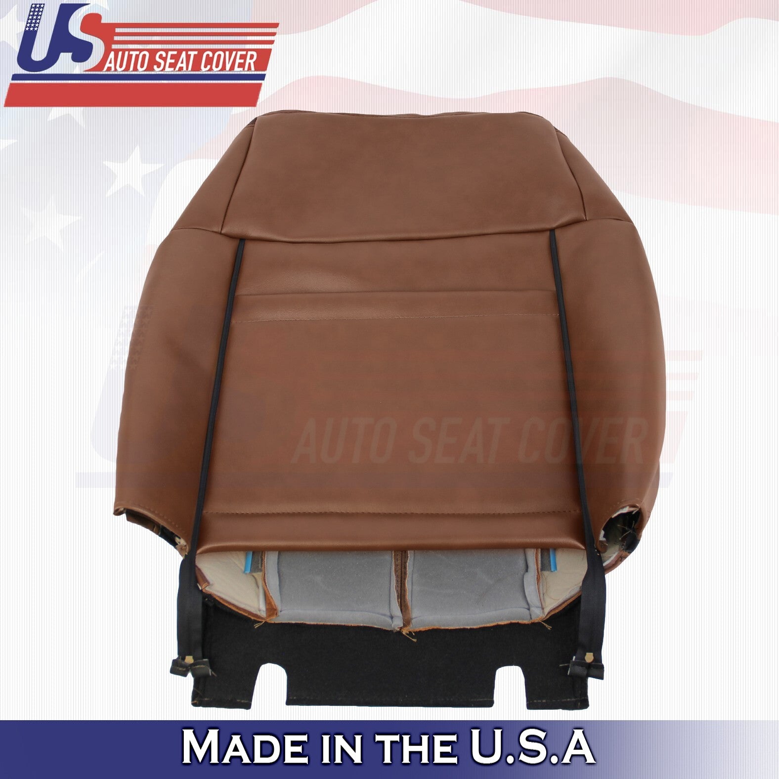 2013 to 2016 For Ford F450 Platinum Passenger Top & Bottom Leather Covers Brown