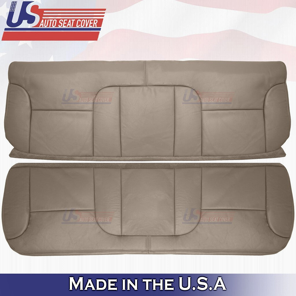 1995 to 1999 For Chevy Silverado Rear Bench Bottom & Top Leather Cover Med Tan