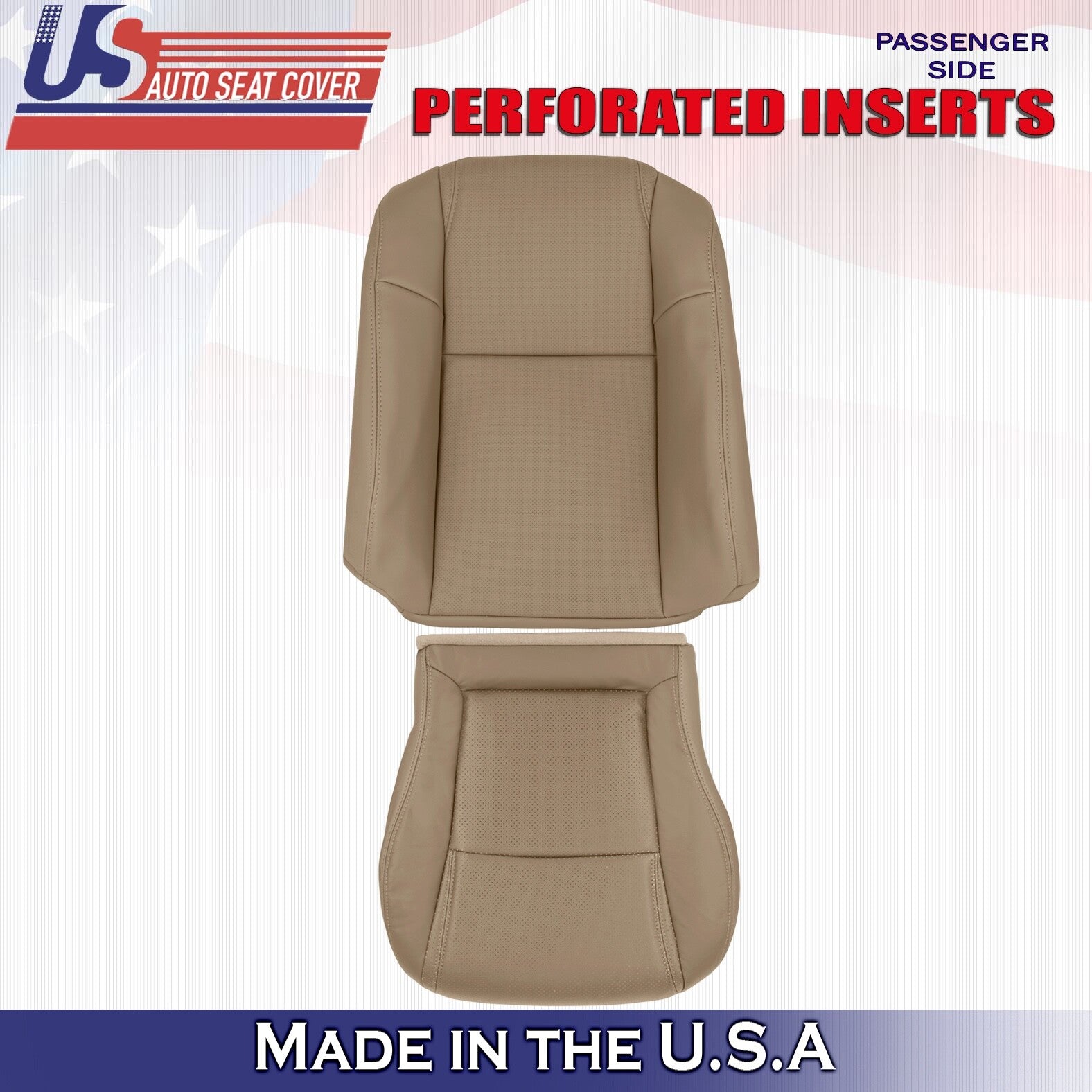 2003 to 2005 For Honda Pilot Passenger Top Botton Synthetic Leather Covers Tan