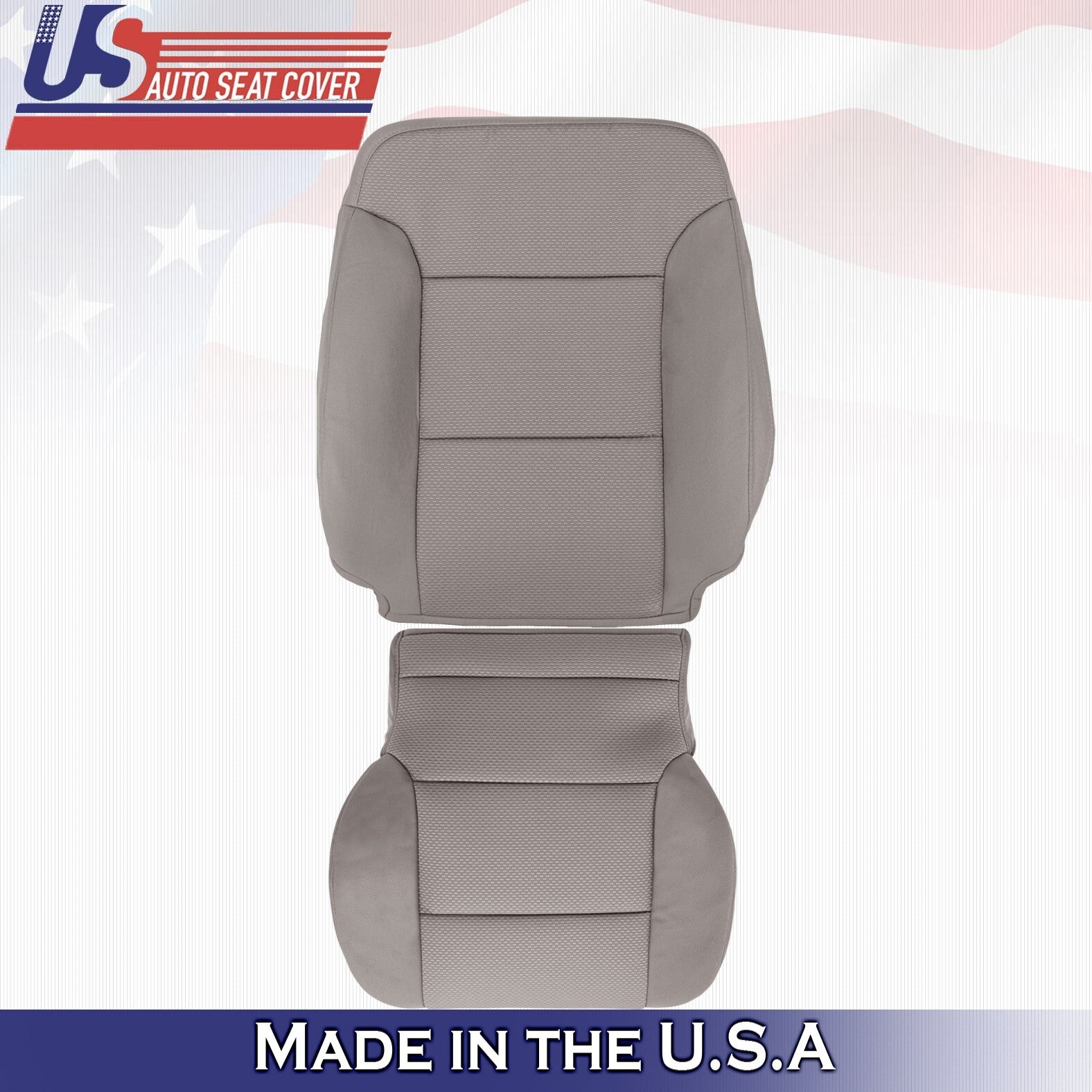 2014 to 2018 For Chevy Silverado 1500 Driver Top & Bottom Cloth Seat Covers Tan