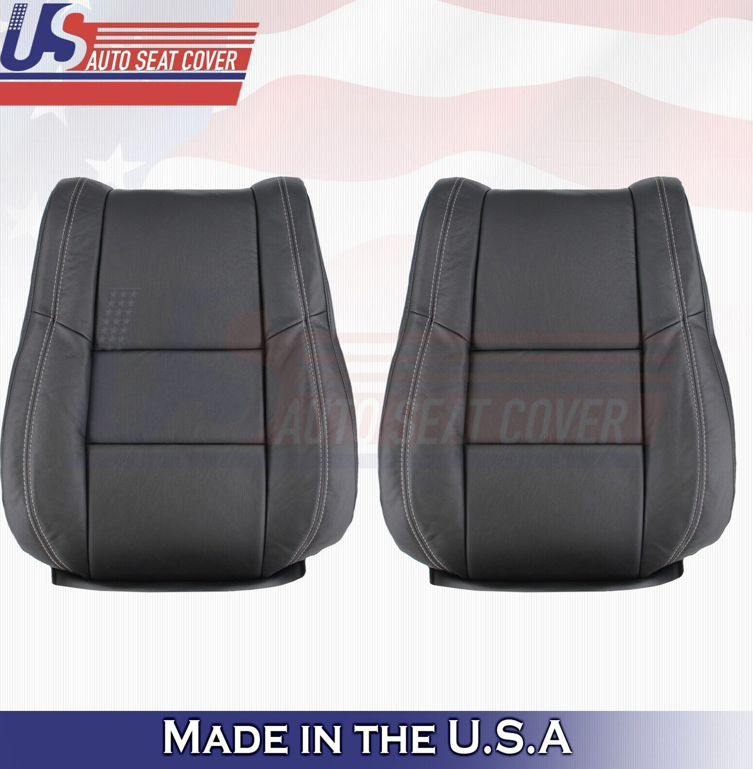 2019 For Jeep Grand Cherokee Limited Driver & Passenger Top Leather Covers BLK