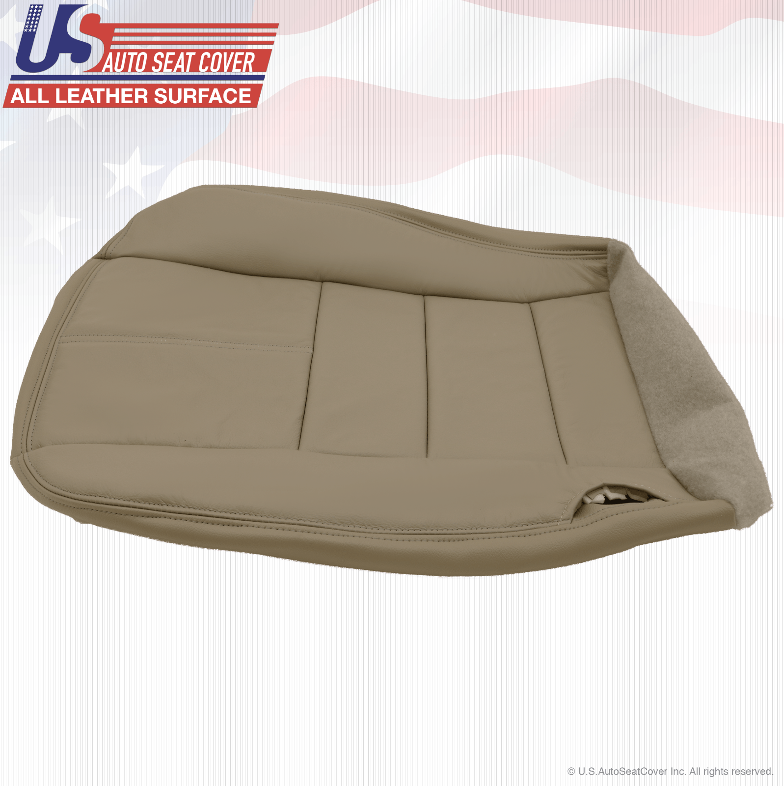 2010 Ford F250 Lariat Passenger Bottom Replacement Leather Cover Stone Gray 4S