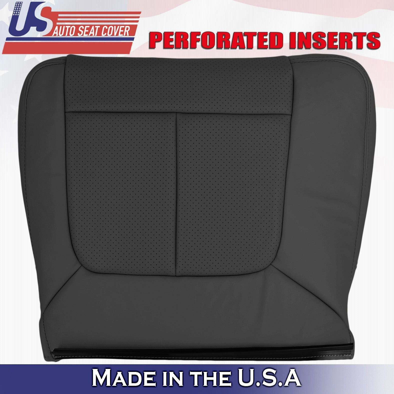 2011 to 2016 For Ford F250 2nd Row Driver & Passenger Bottom Leather Covers BLK