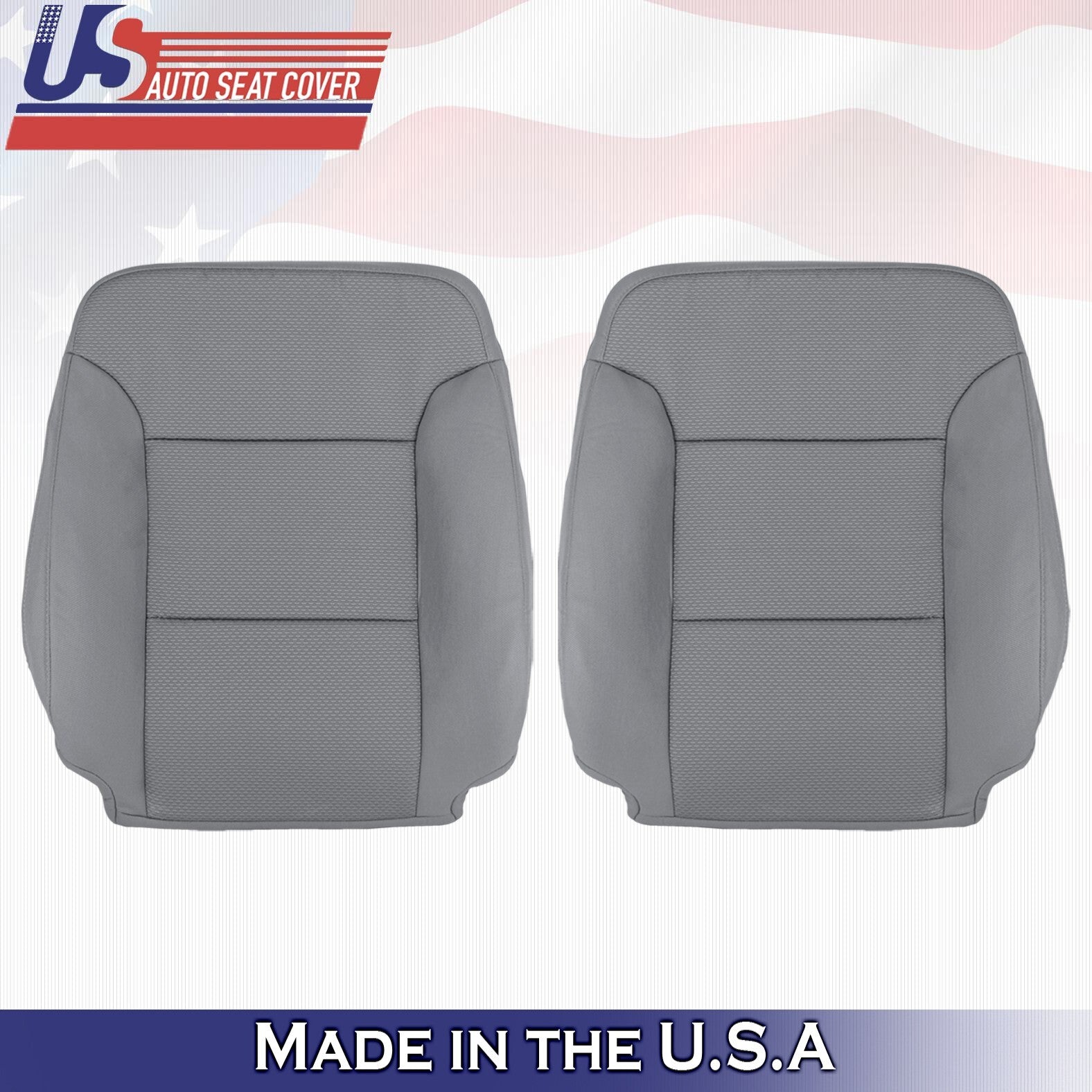 2014 to 2018 For Chevy Silverado 1500 Driver & Passenger Top Cloth Covers Gray