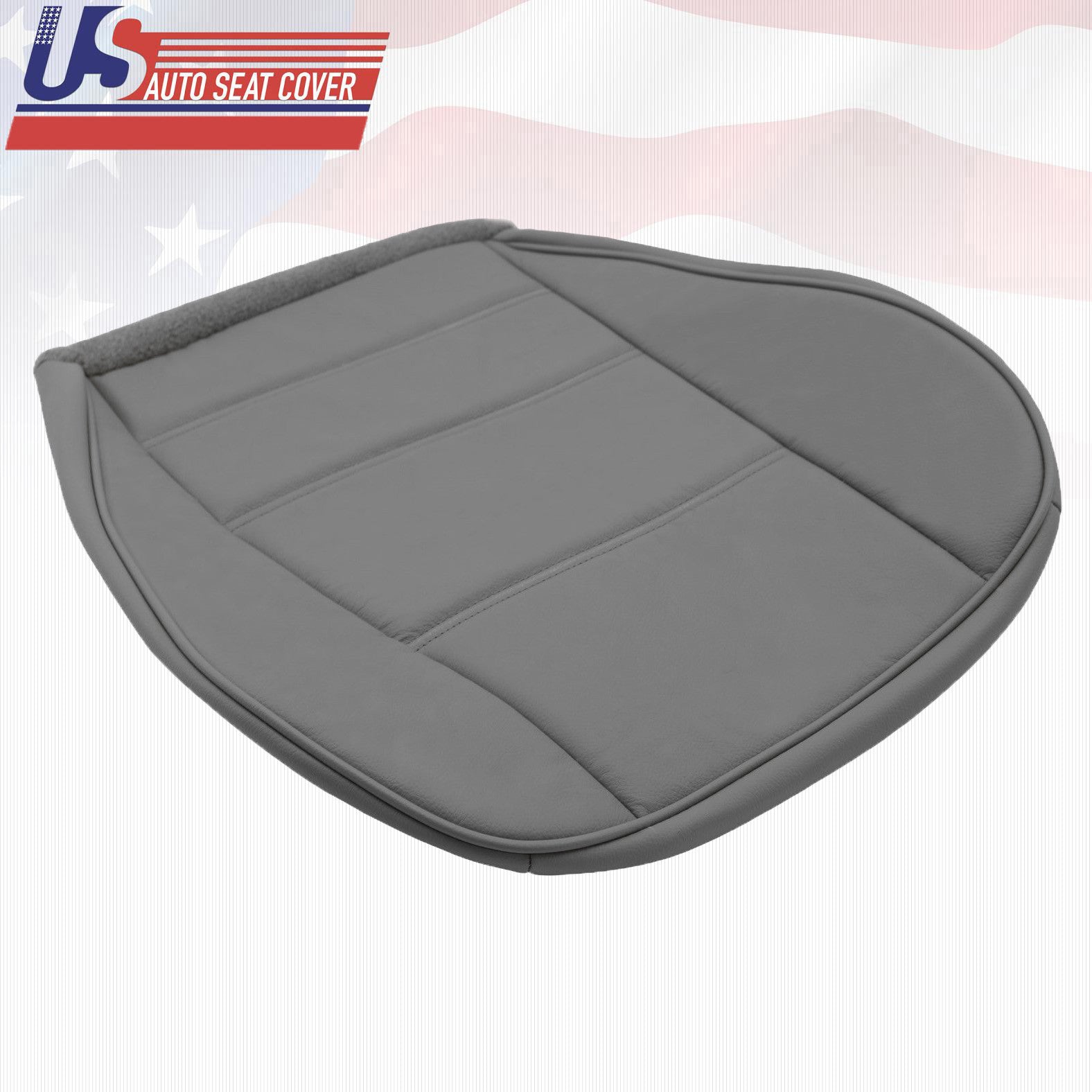 1999 to 2004 Ford Mustang V6 Driver Bottom Replacement Leather Seat Cover Gray
