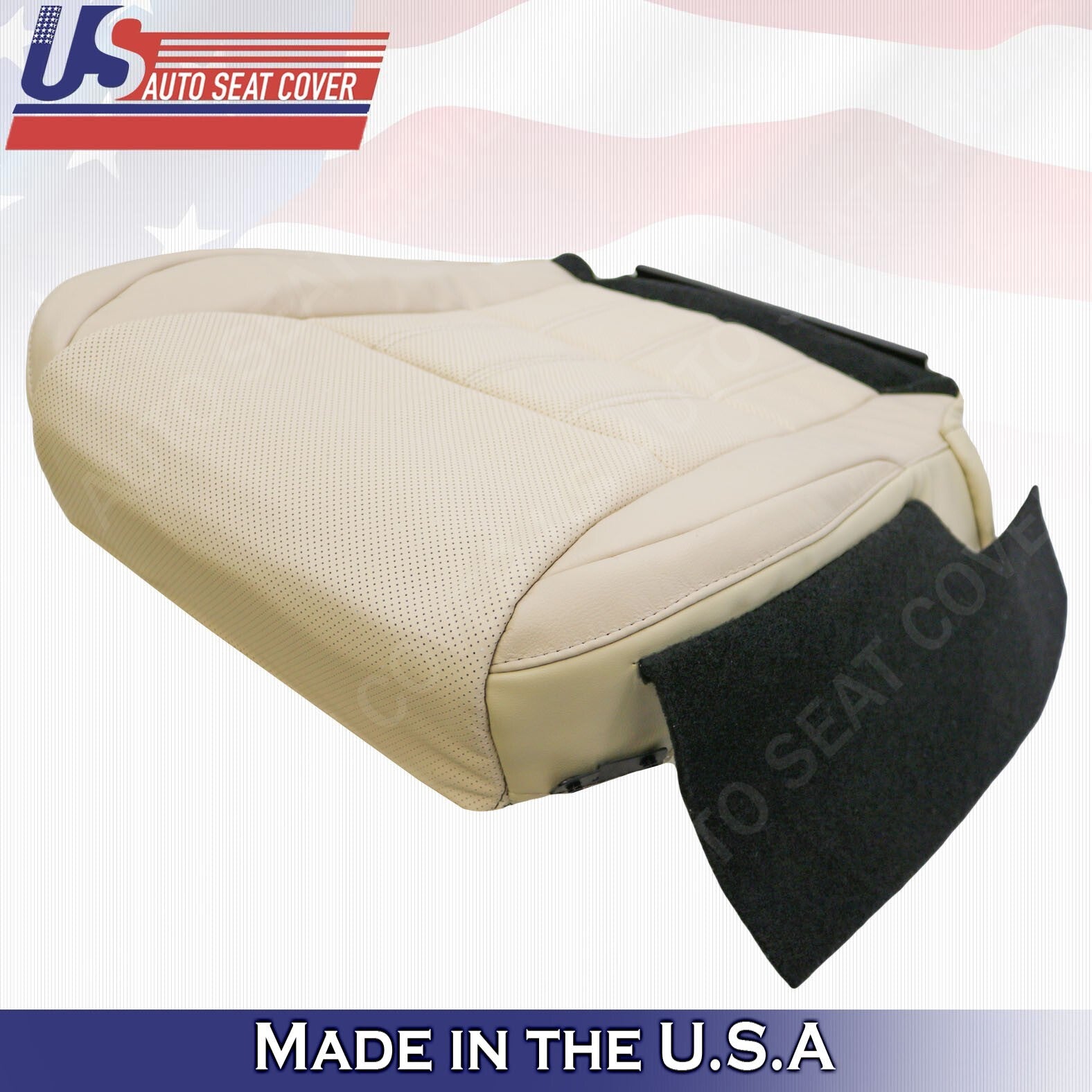 2013-2018 For Lexus ES350 Passenger Bottom Perforated Leather Seat Cover Tan