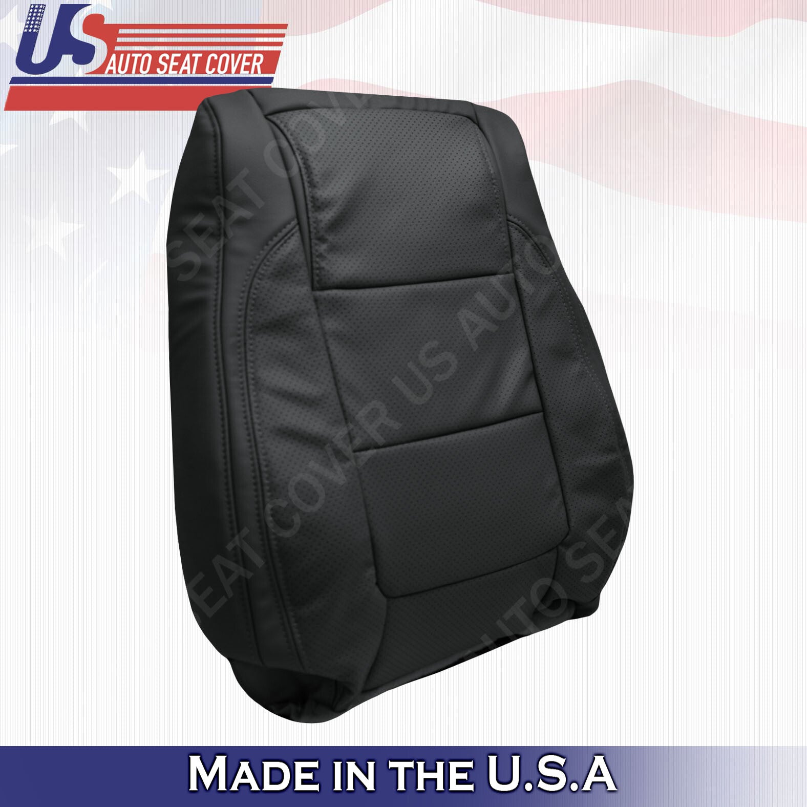 Front PASSENGER Top & Bottom Leather Perf Cover Black 2011 to 2015 Ford Explorer