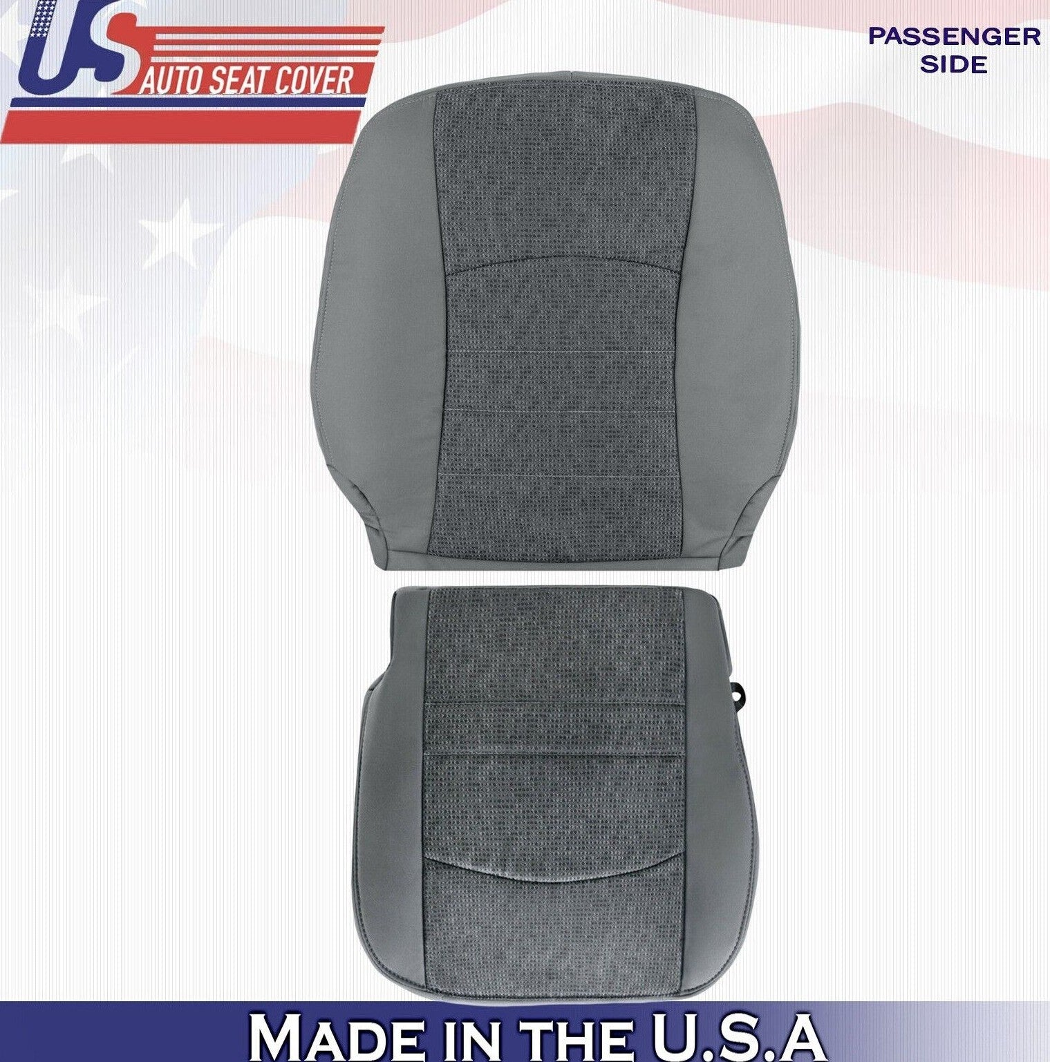 2014 For Dodge Ram 3500 4500 SLT Passenger Top & Bottom Cloth Seat Covers Gray