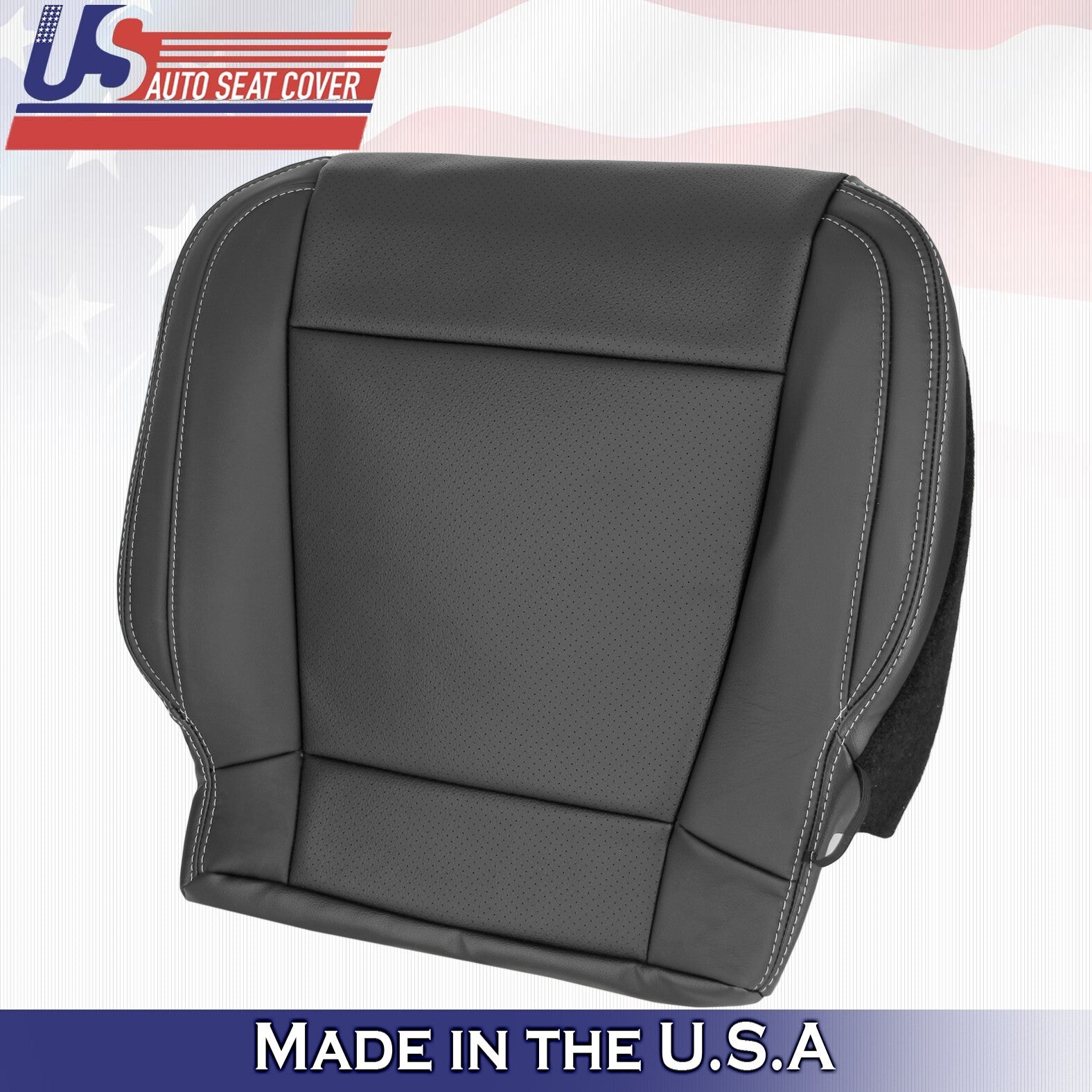 2015 to 2017 Fits Ford F150 Lariat Driver& Passenger Bottom Leather Covers Black