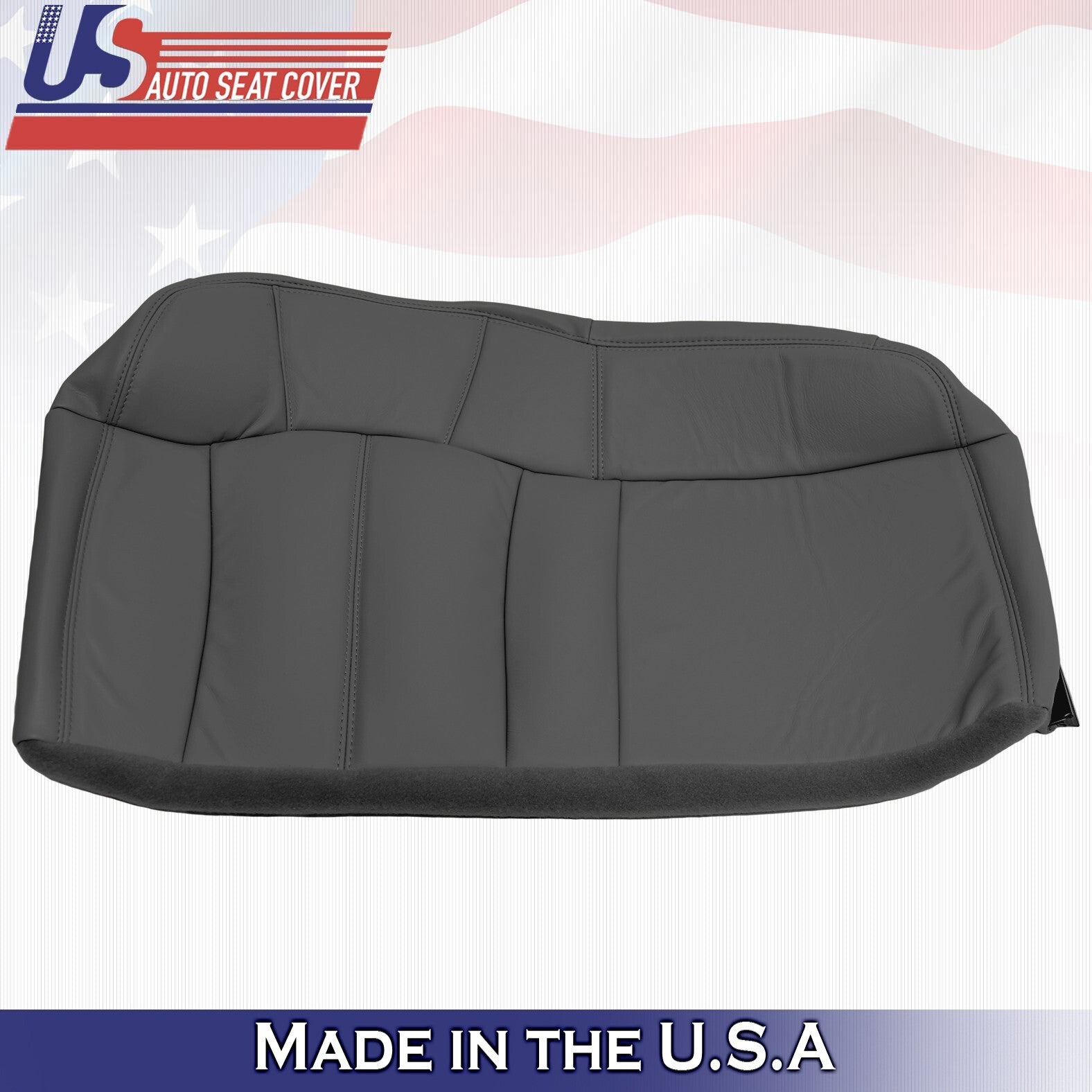 1999-2002 Fits Chevy Silverado Rear Bench Driver Bottom Leather Cover Graphite